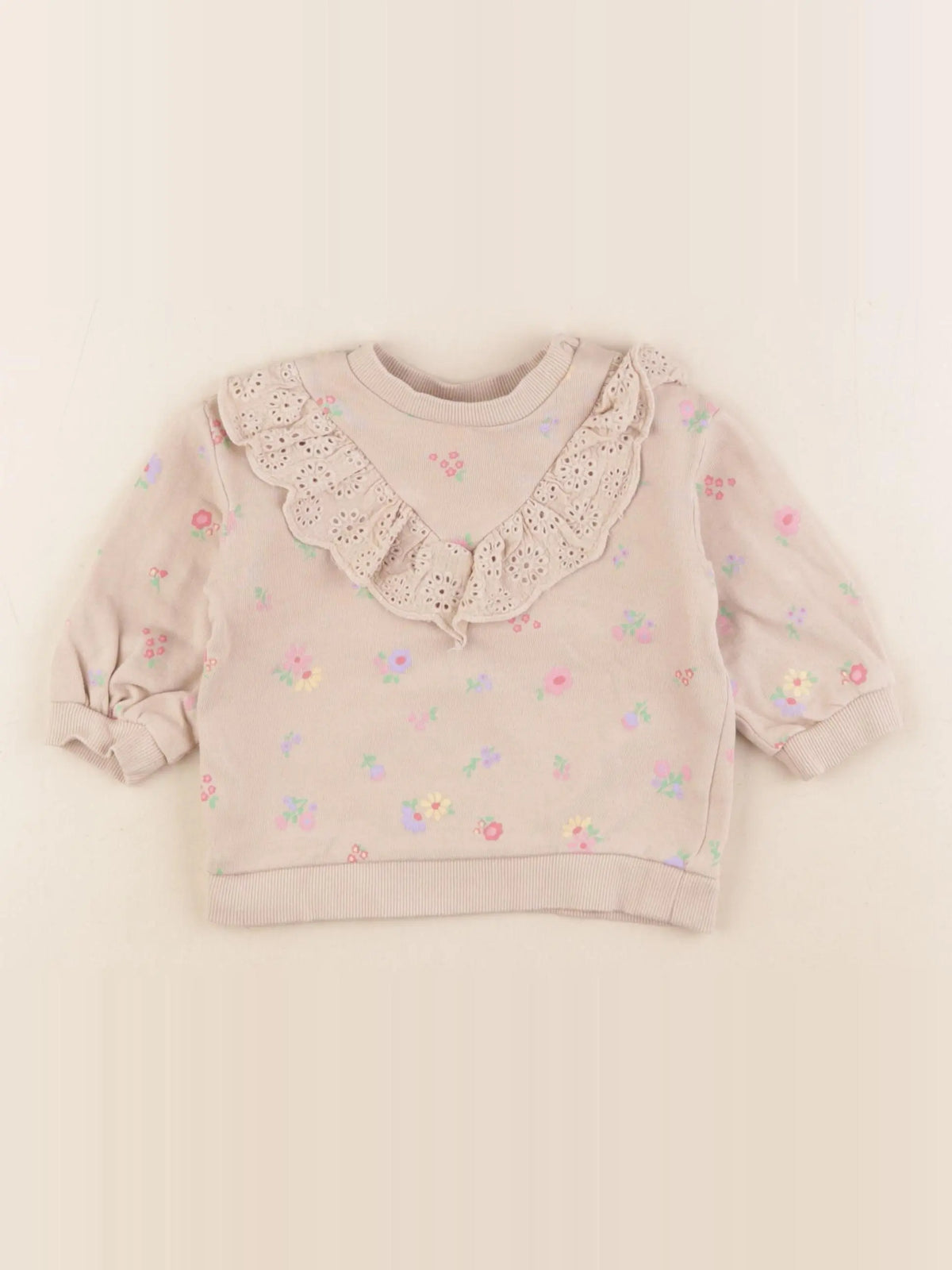 H&M - sweat beige - 4/6 mois