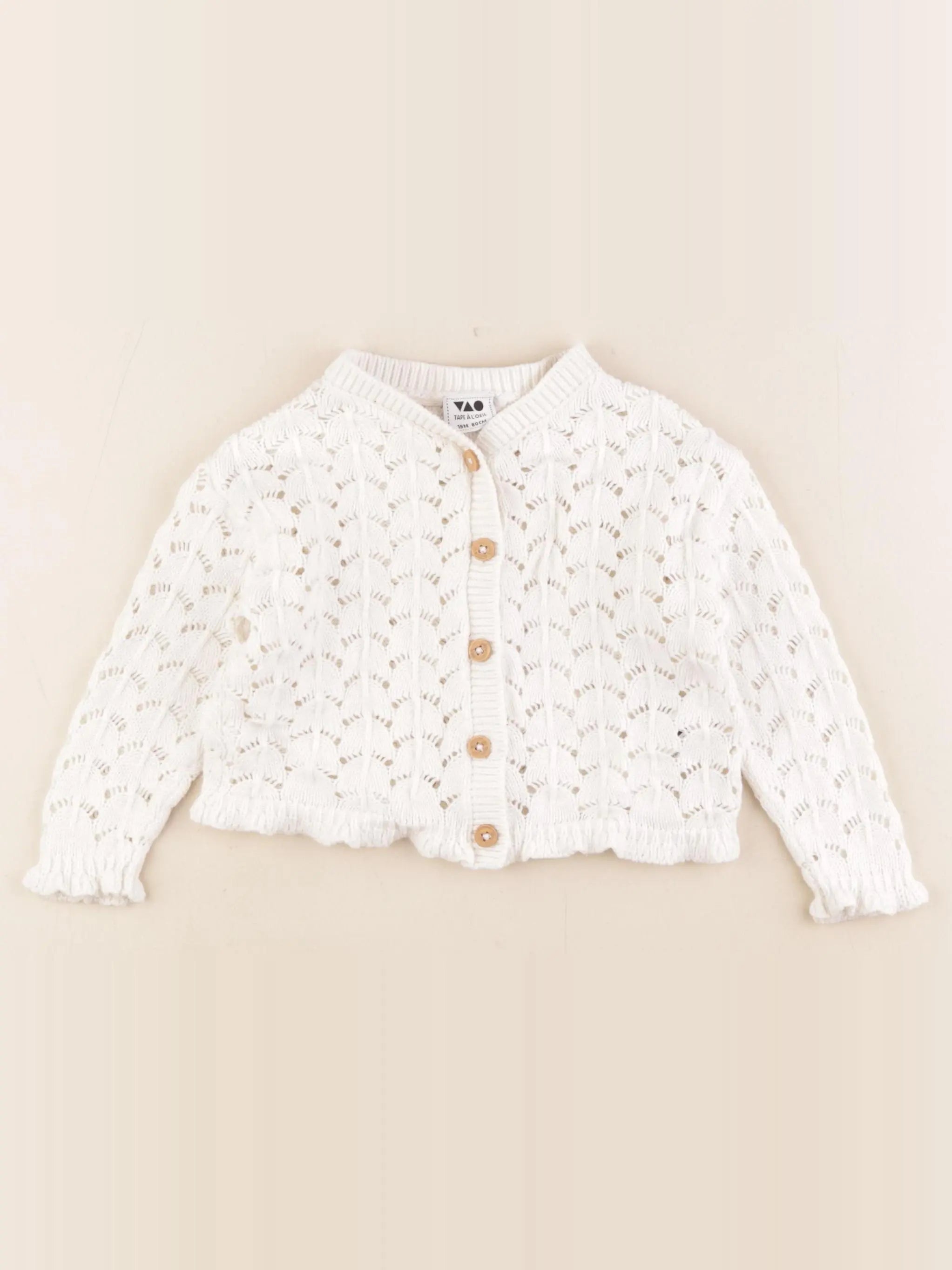 Tape à l'oeil - gilet blanc - 18 mois