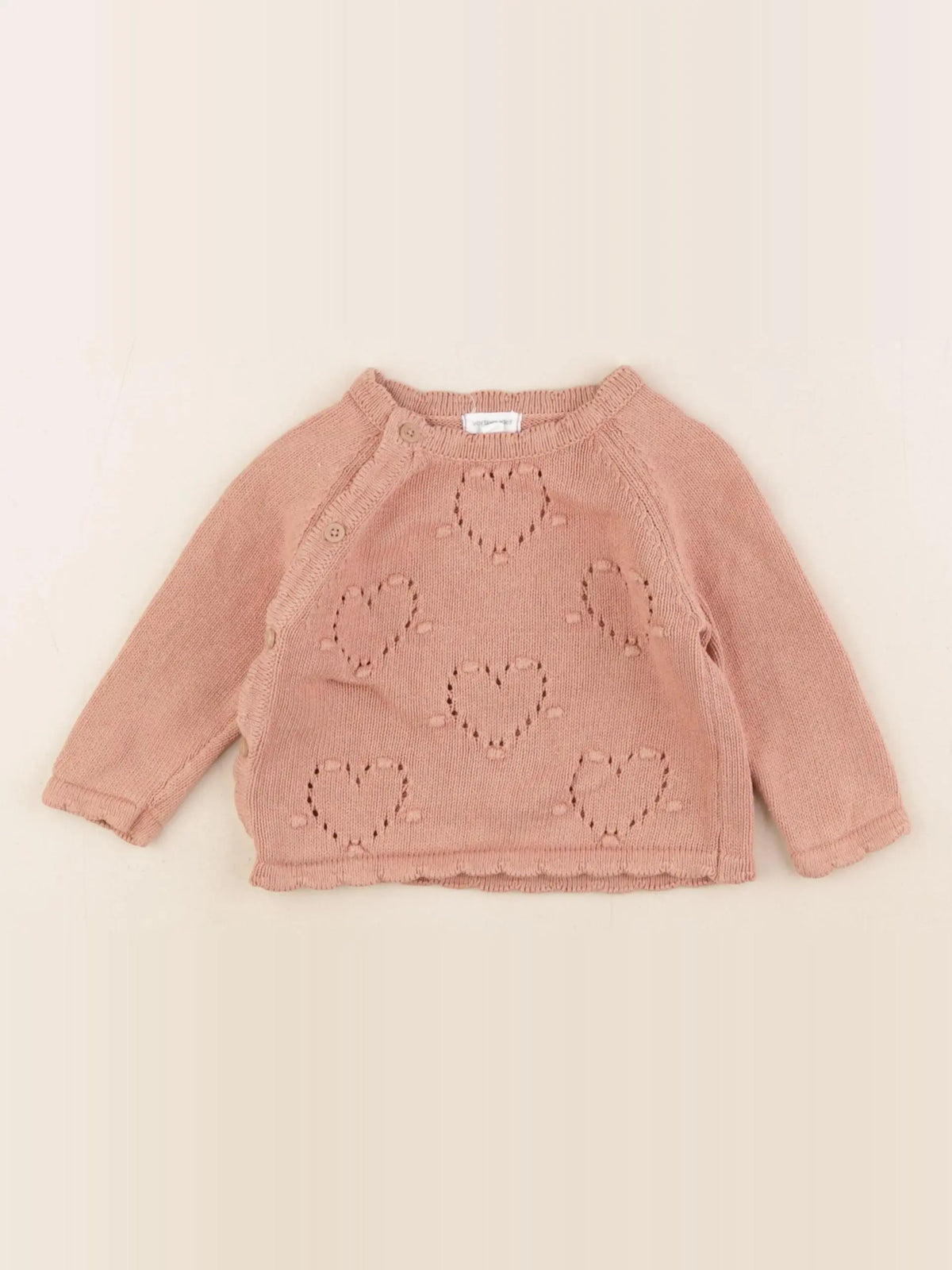 Vertbaudet - pull orange - 6 mois