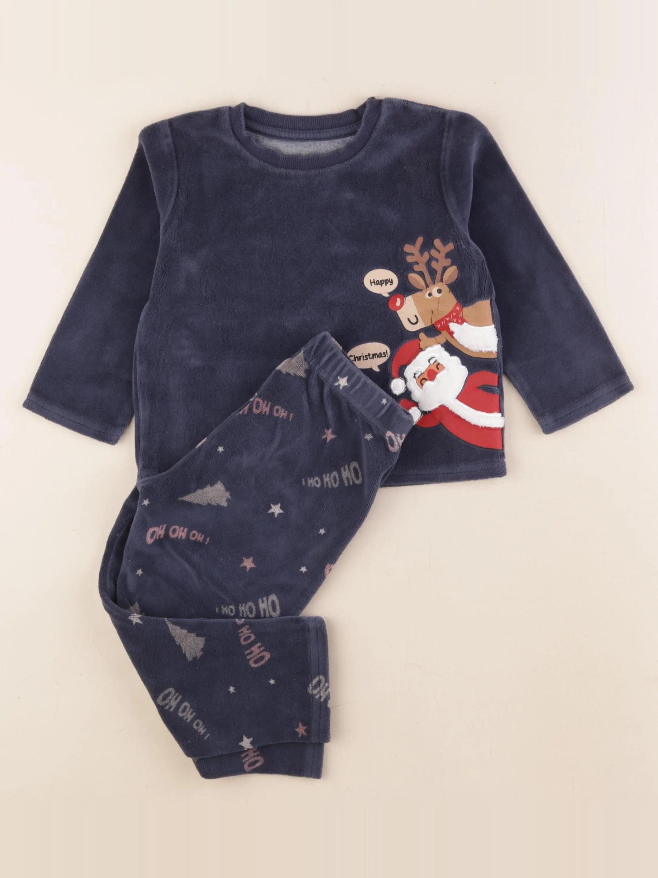 Vertbaudet - pyjama velours bleu - 3 ans