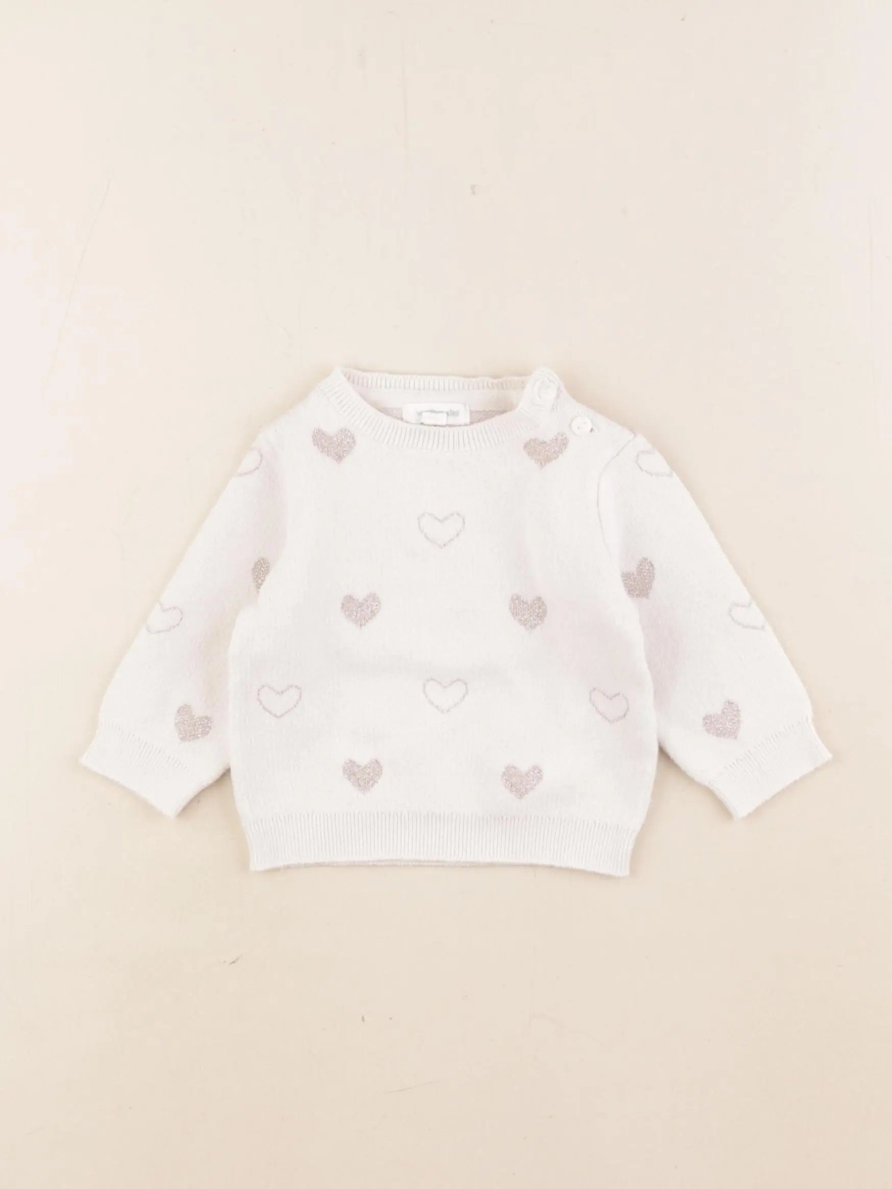 Vertbaudet - pull beige - 3 mois