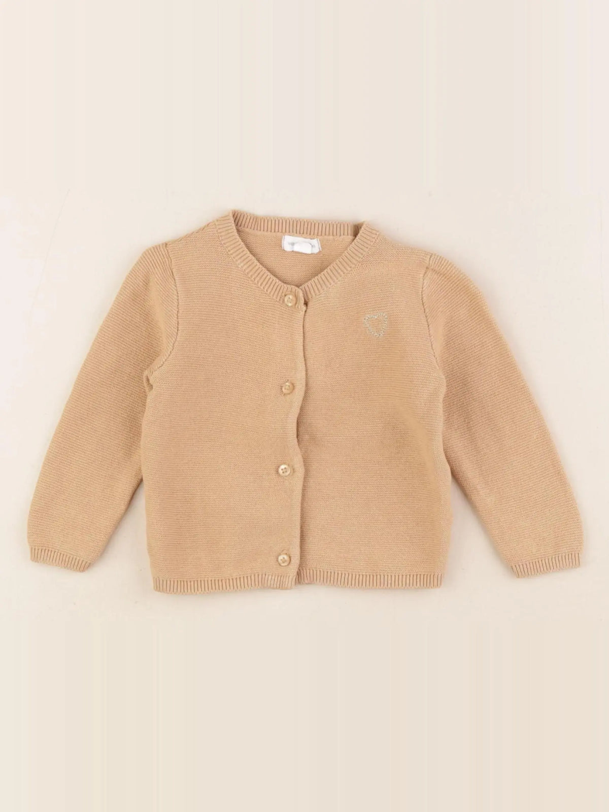 Vertbaudet - gilet beige - 6 mois