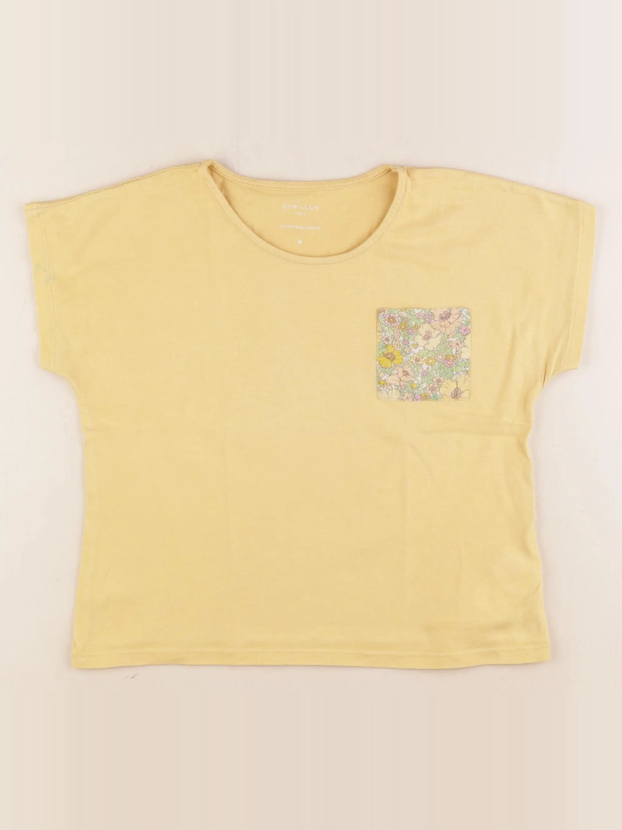 Cyrillus - tee-shirt jaune - 8 ans