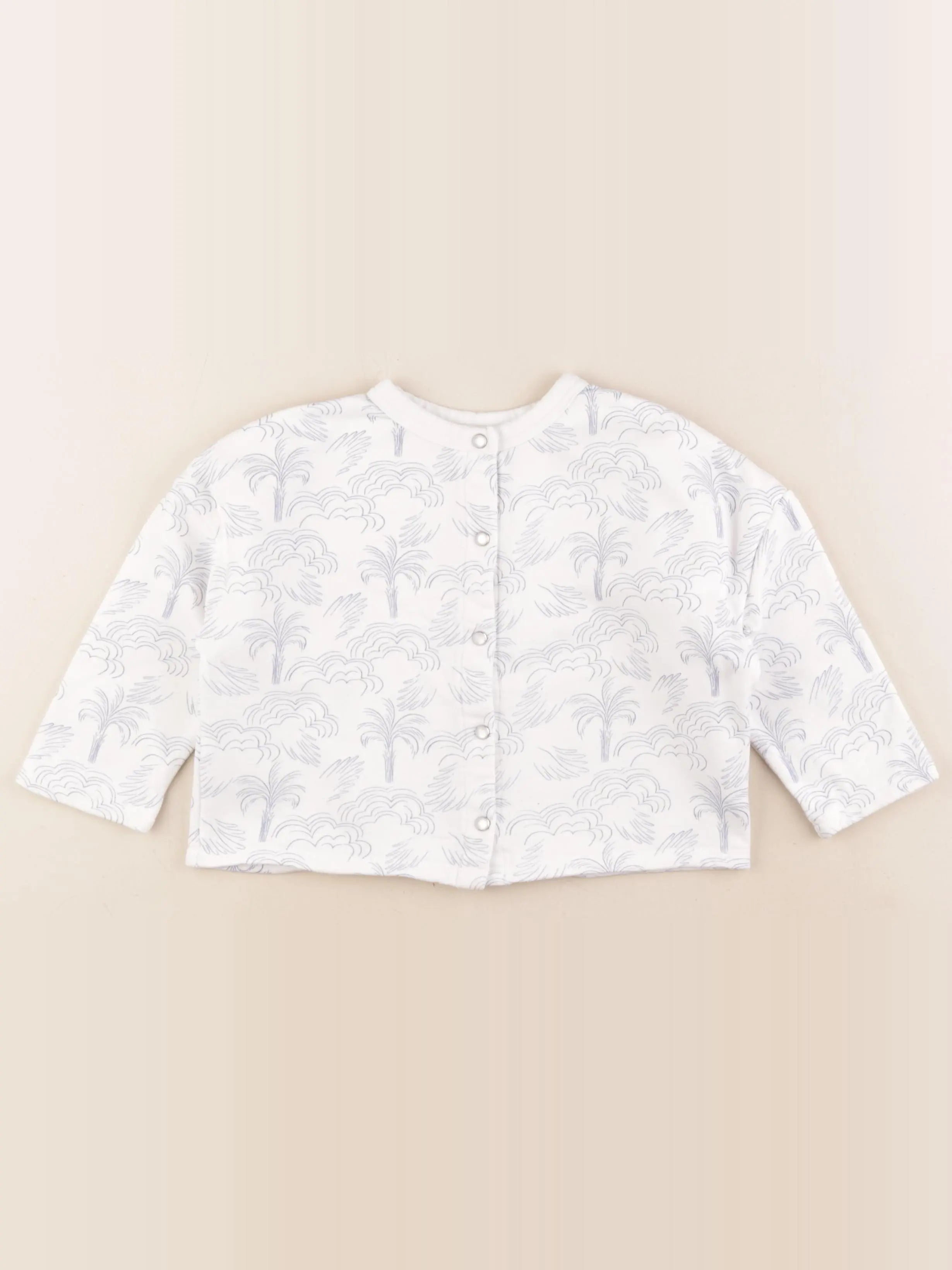 Cyrillus - sweat blanc, bleu - 3 ans