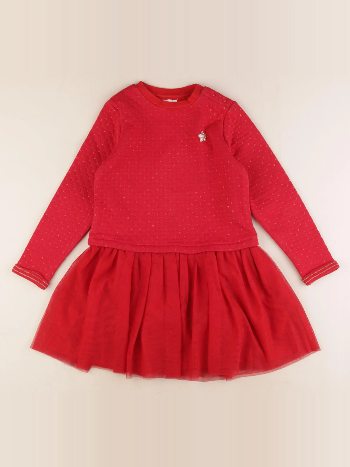 Vertbaudet - robe rouge - 8 ans