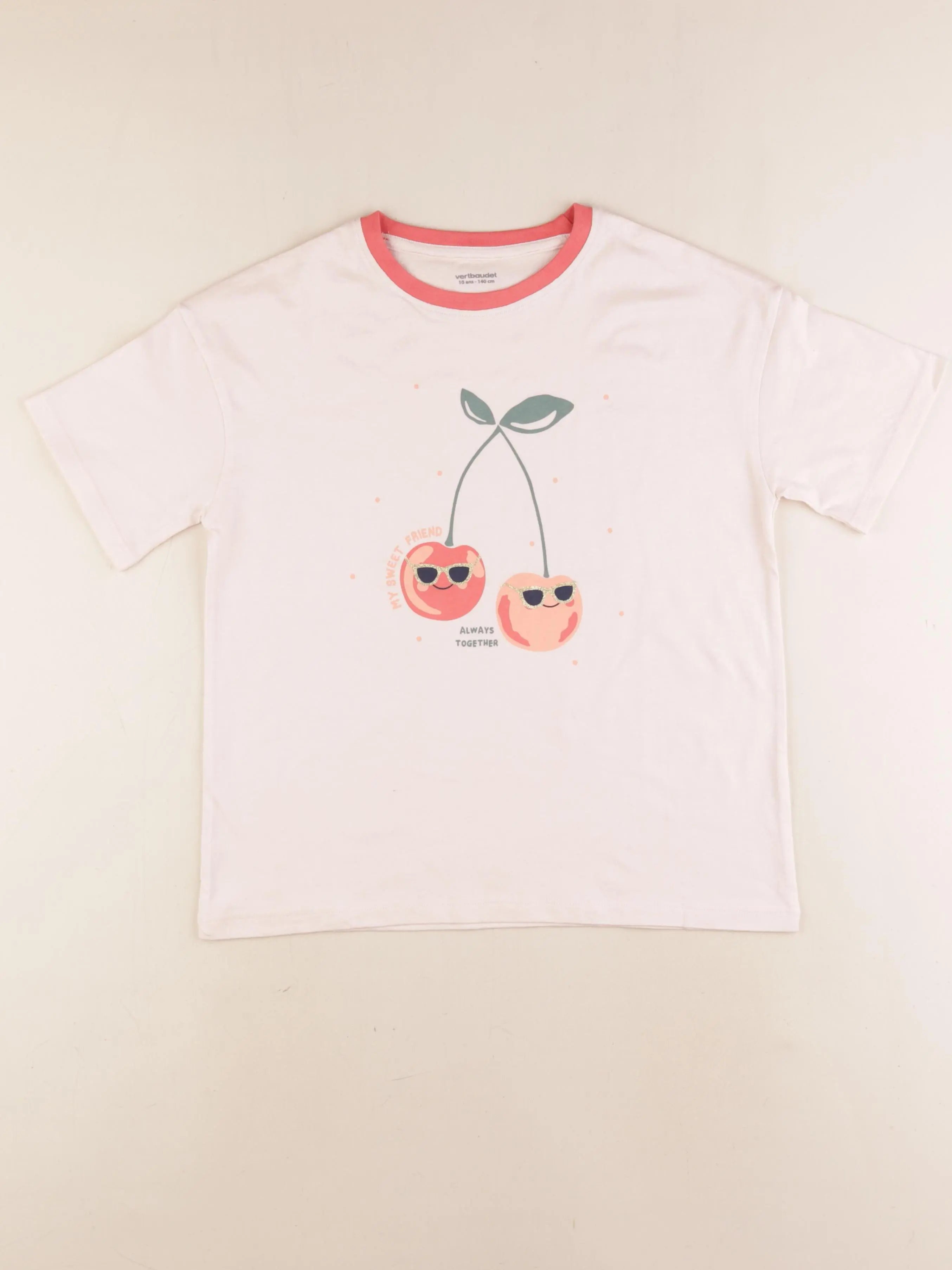 Vertbaudet - tee-shirt rose - 10 ans