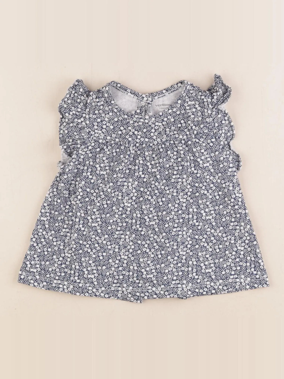 Vertbaudet - tee-shirt bleu - 12 mois