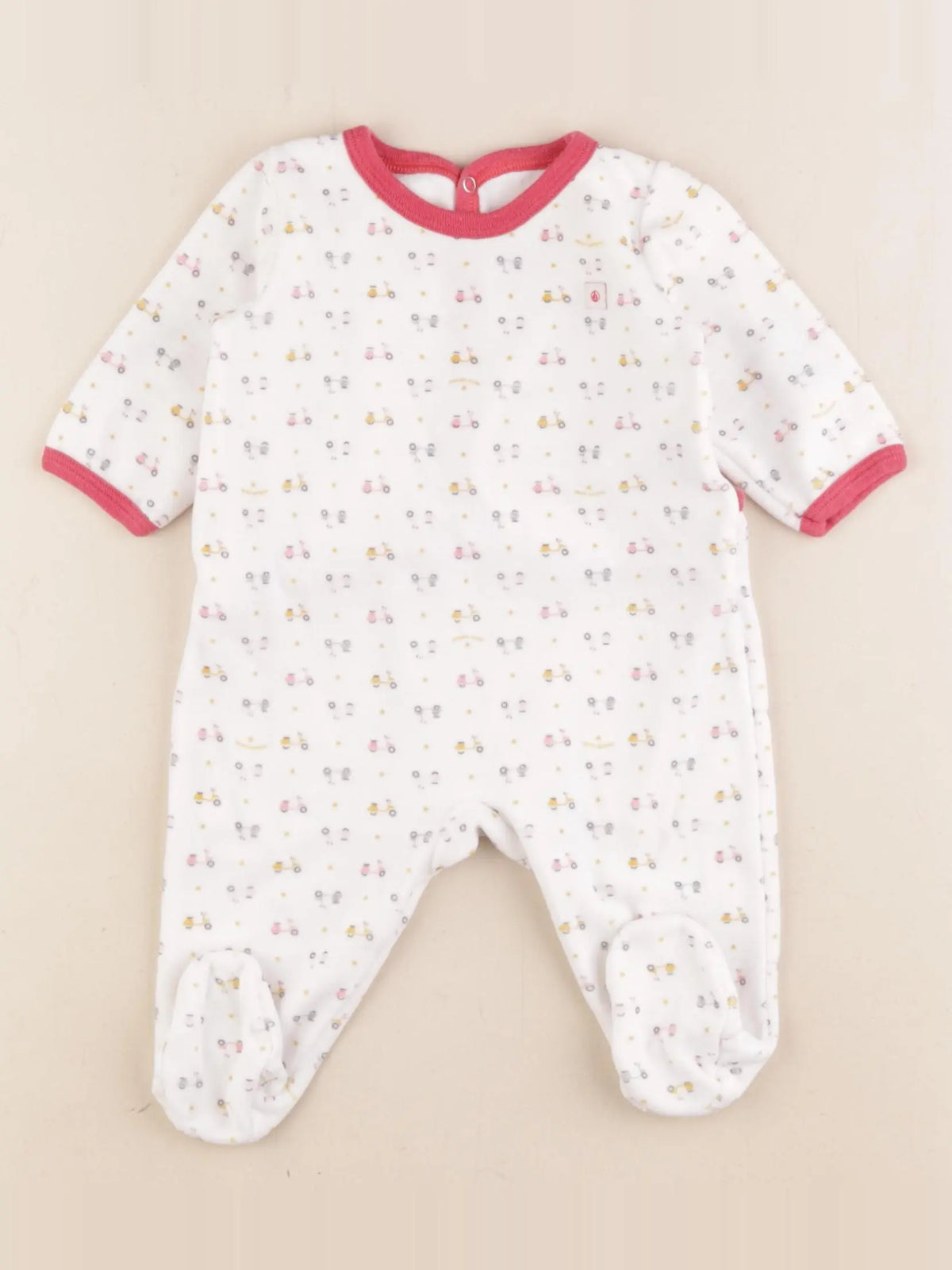 Petit Bateau - pyjama velours blanc - 3 mois