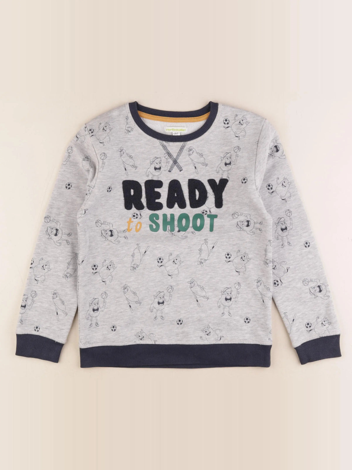 Vertbaudet - sweat gris - 8 ans