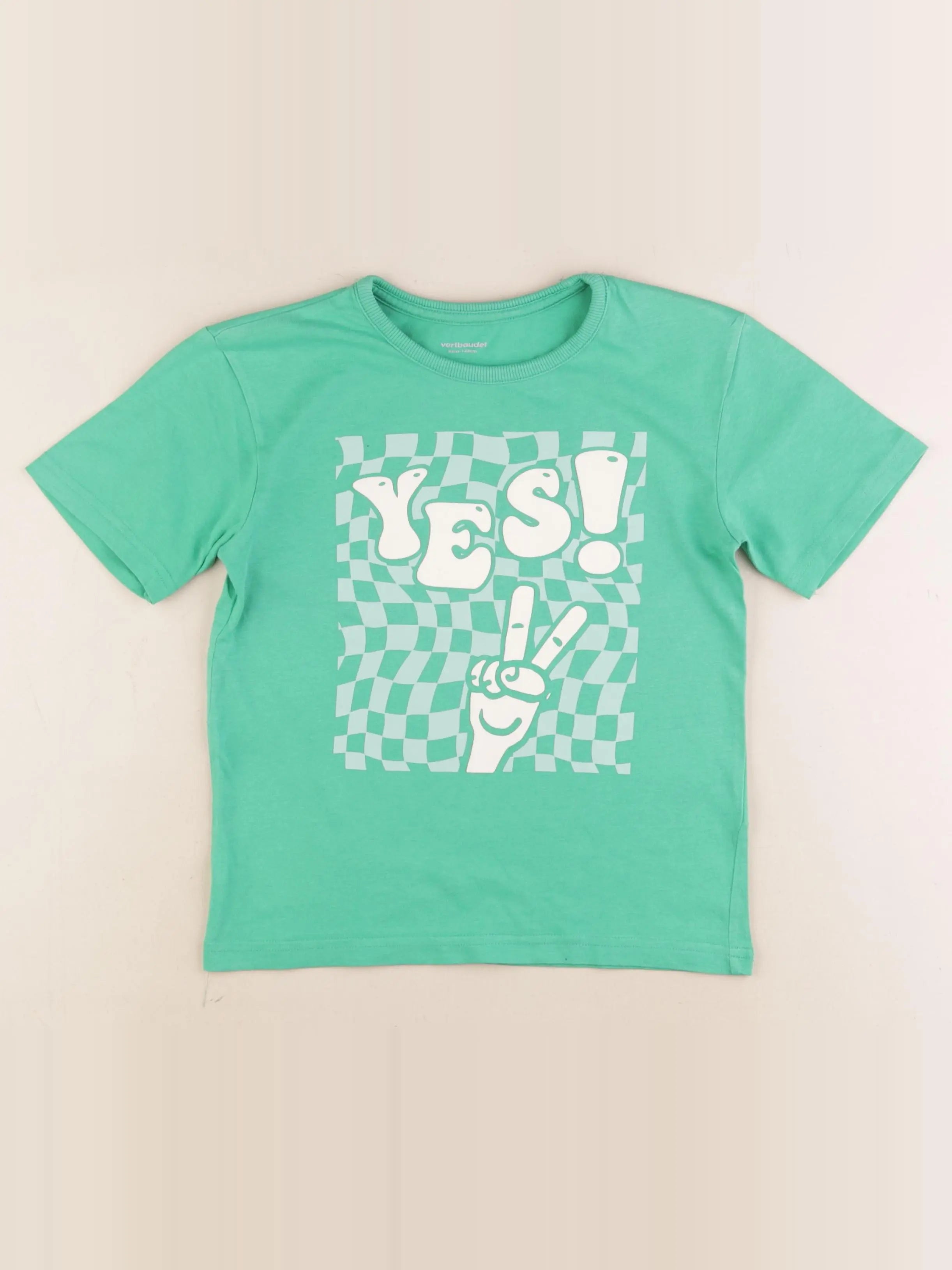 Vertbaudet - tee-shirt vert - 8 ans