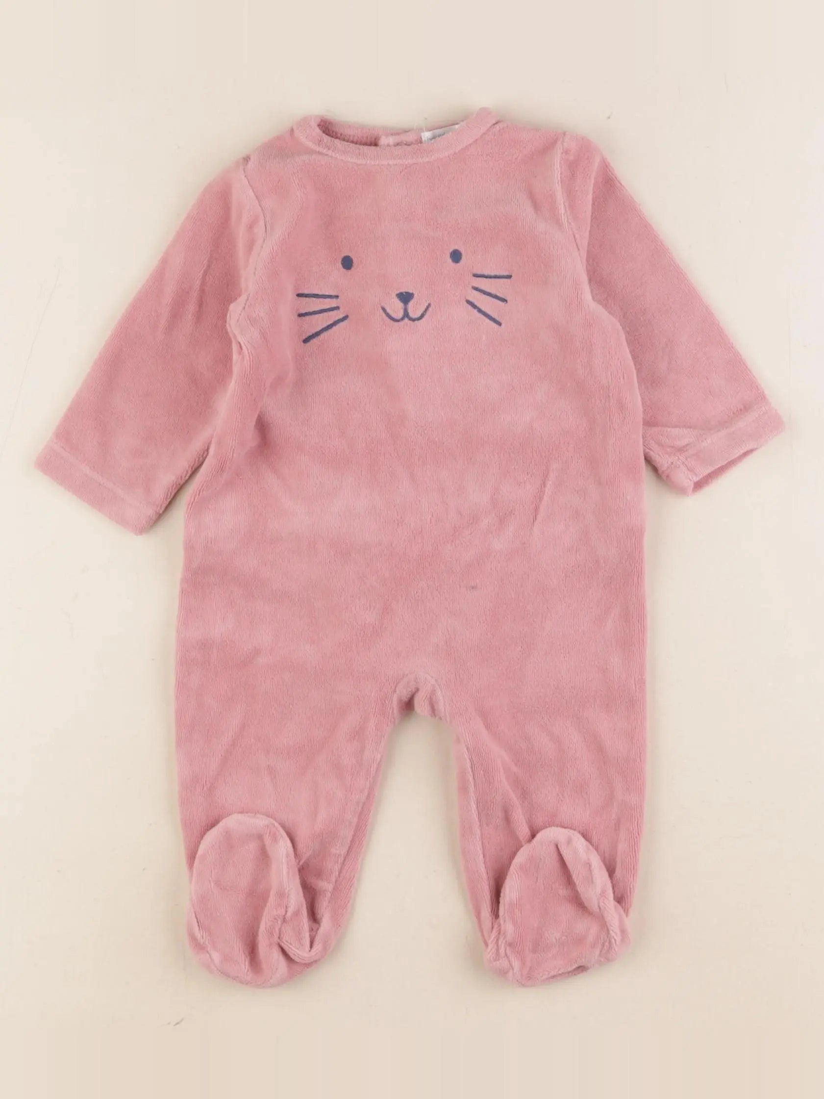 Boutchou - pyjama velours rose - 3 mois