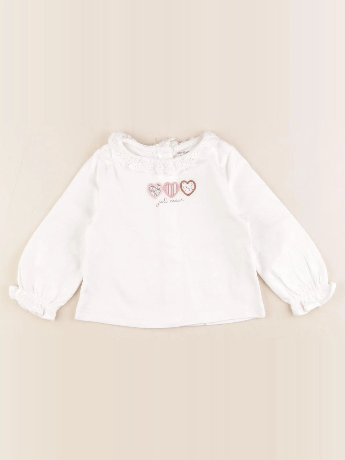 Vertbaudet - tee-shirt blanc - 9 mois