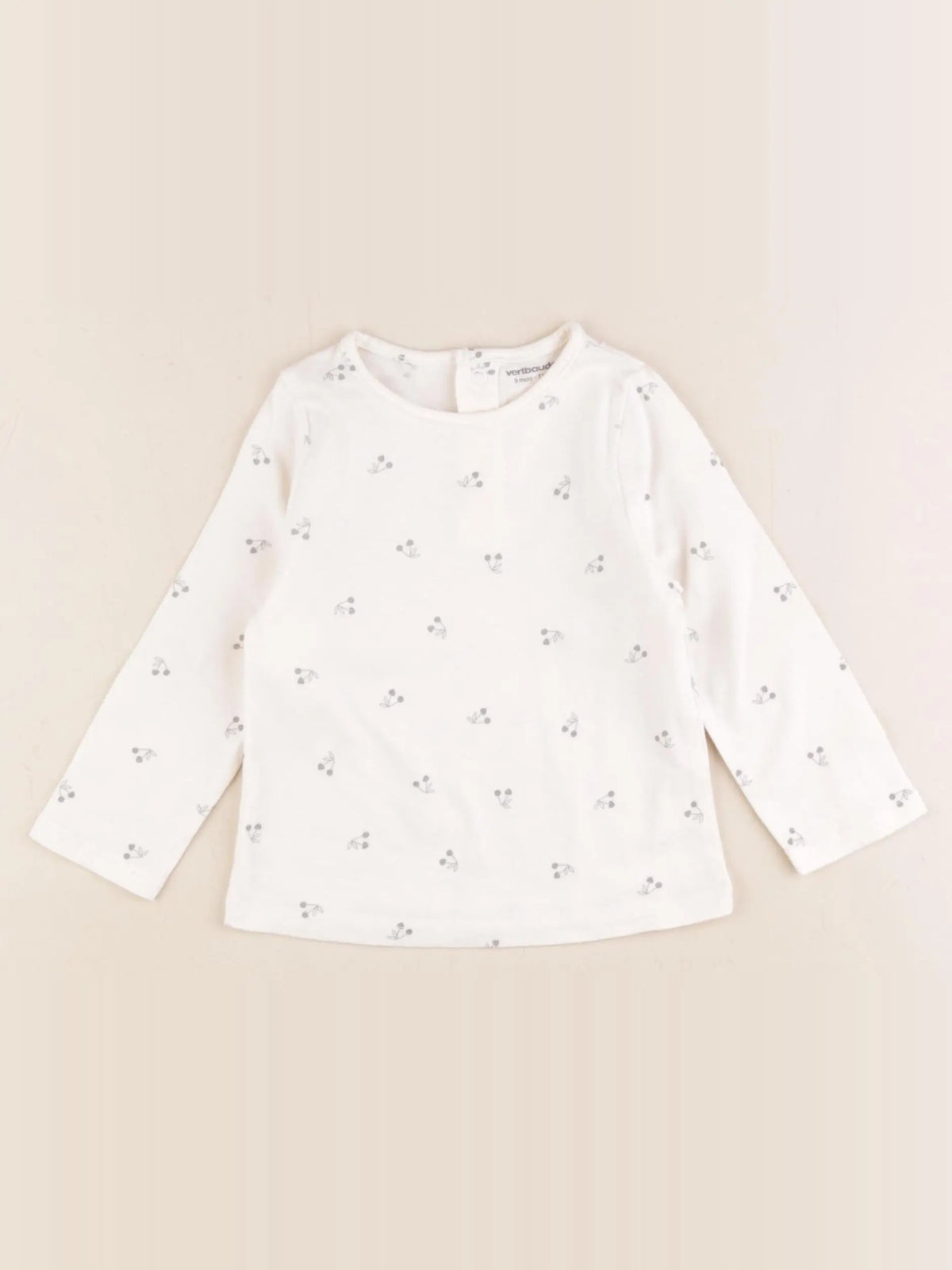 Vertbaudet - tee-shirt beige, vert - 9 mois
