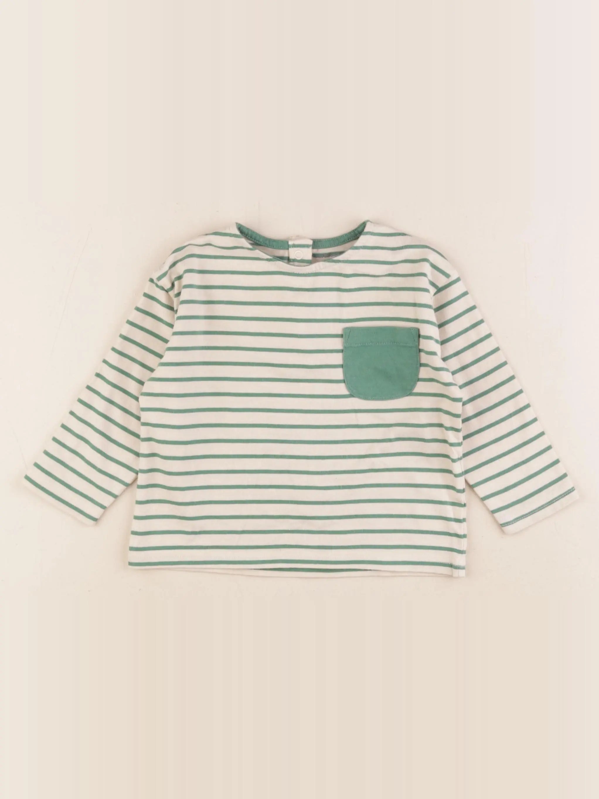 Vertbaudet - tee-shirt coton vert - 18 mois