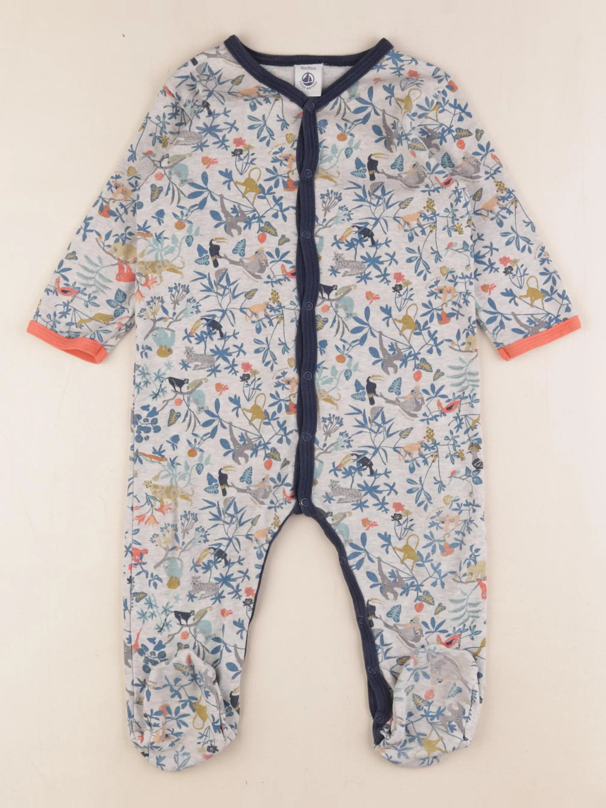 Petit Bateau - pyjama coton gris - 18 mois