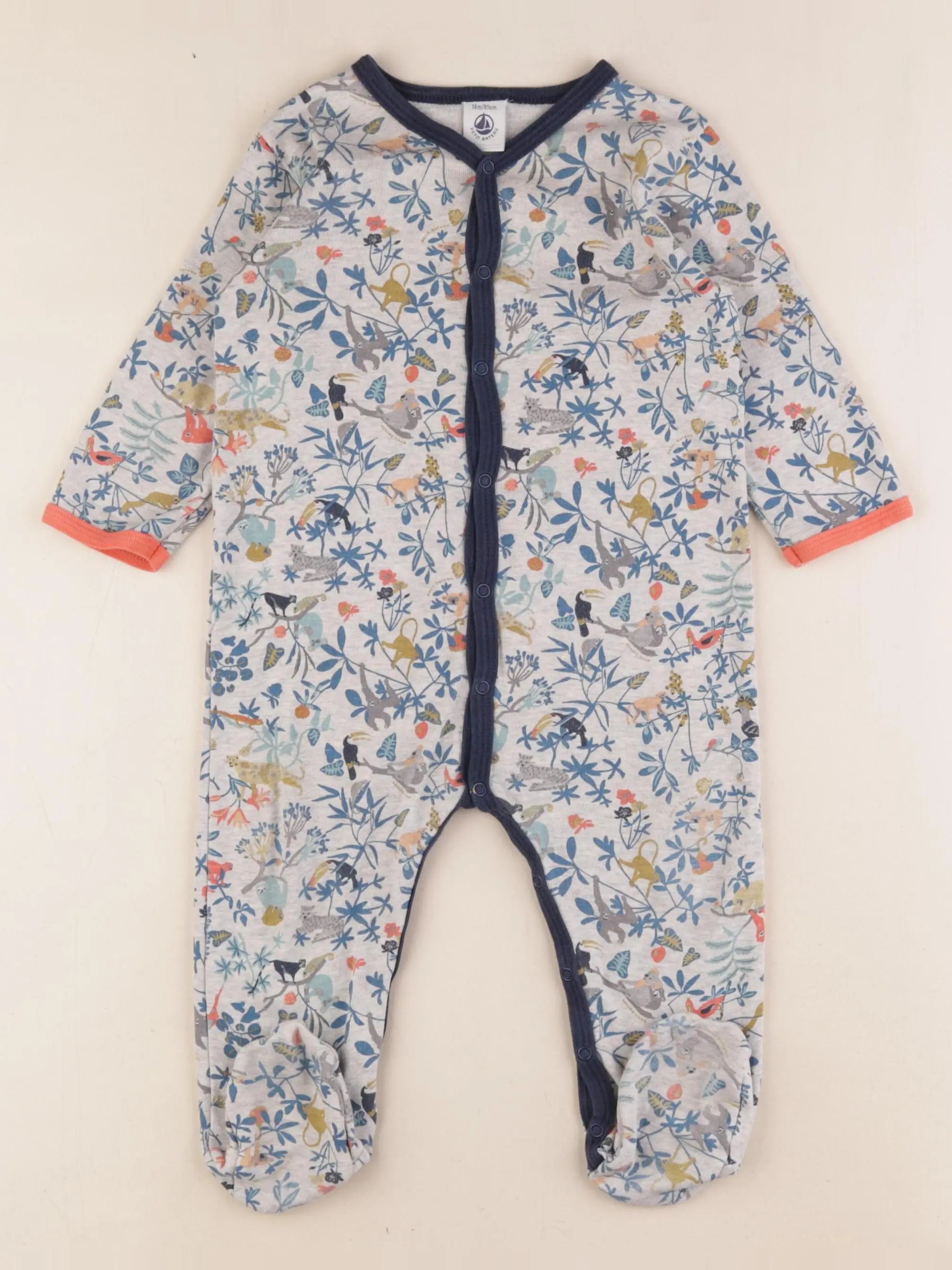 Petit Bateau - pyjama coton gris - 18 mois