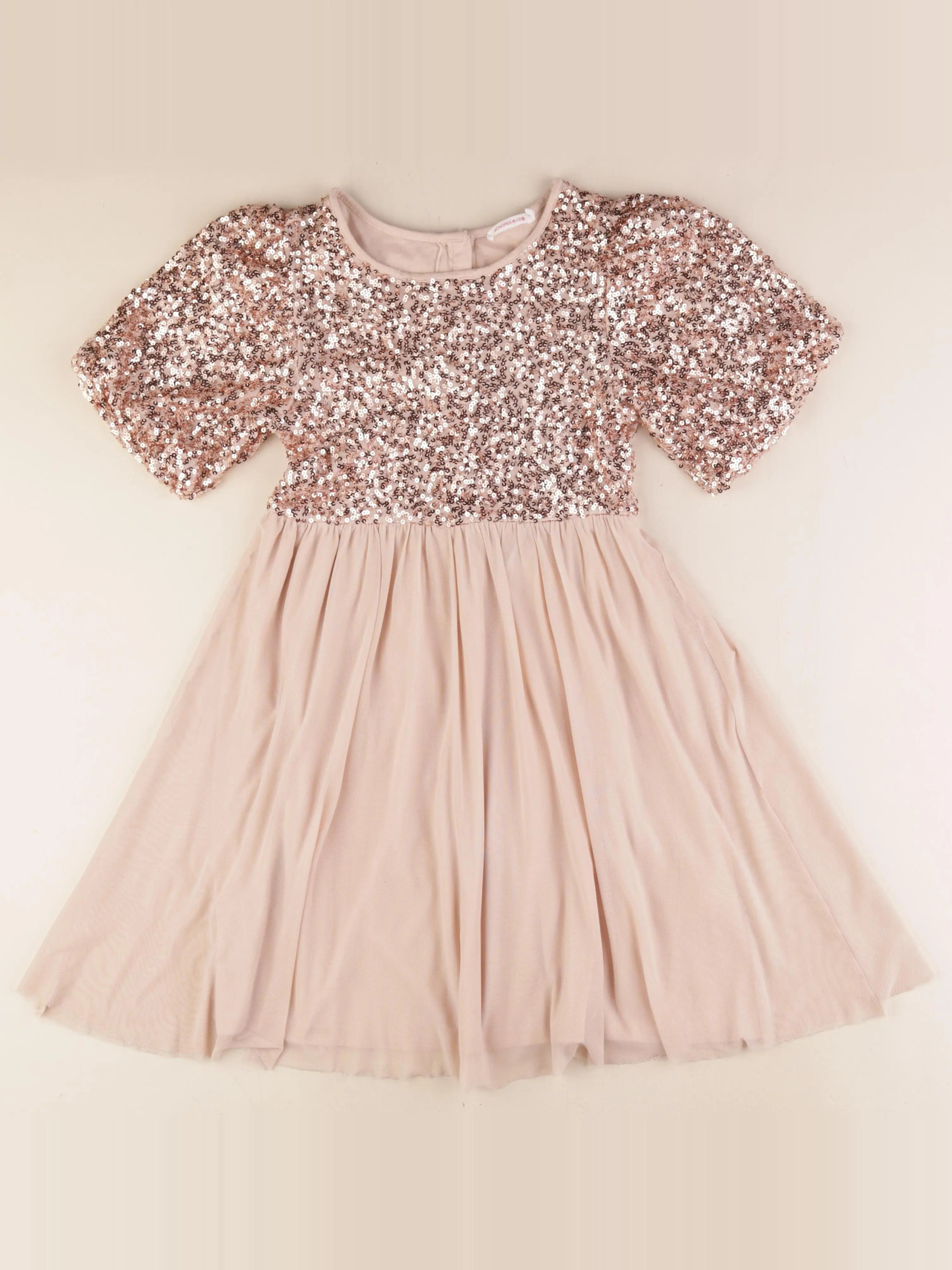 Monoprix - robe beige, or - 8 ans