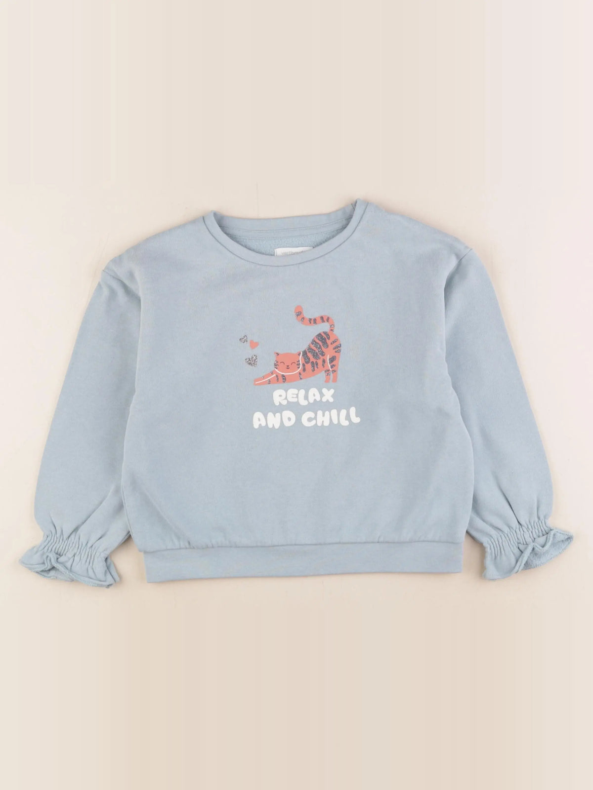 Vertbaudet - sweat bleu - 6 ans