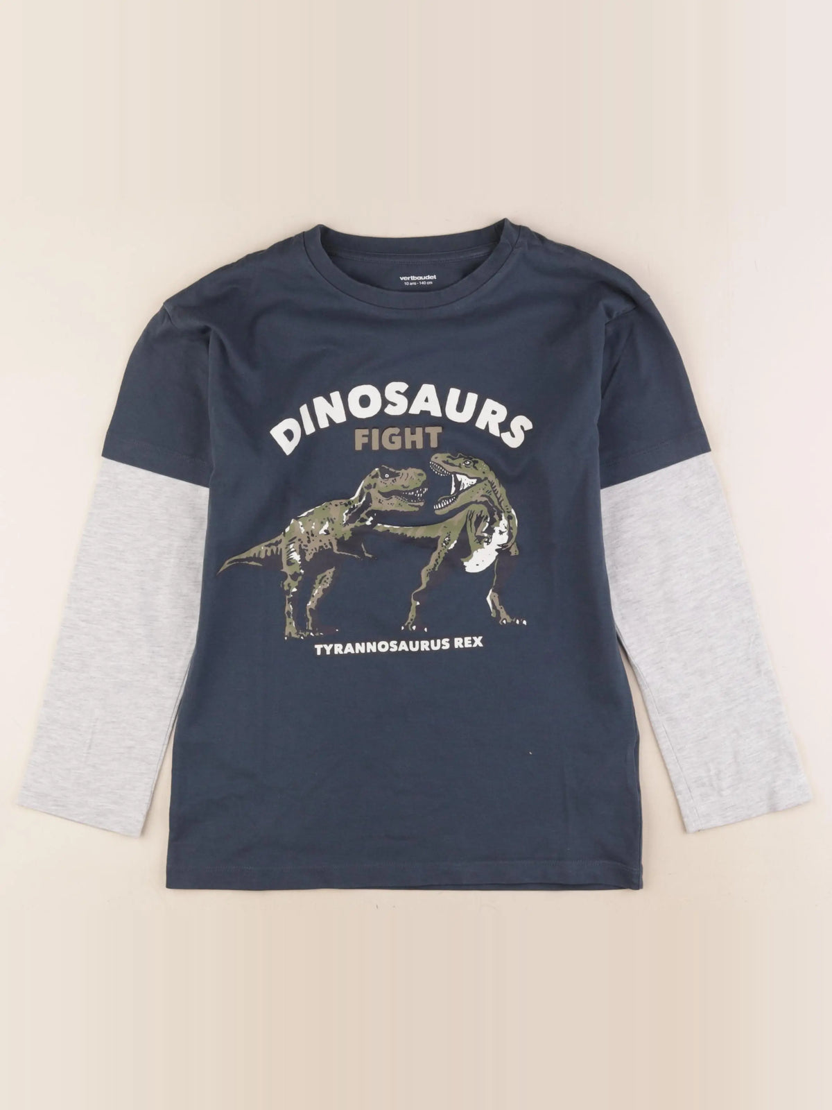 Vertbaudet - tee-shirt bleu, gris - 10 ans