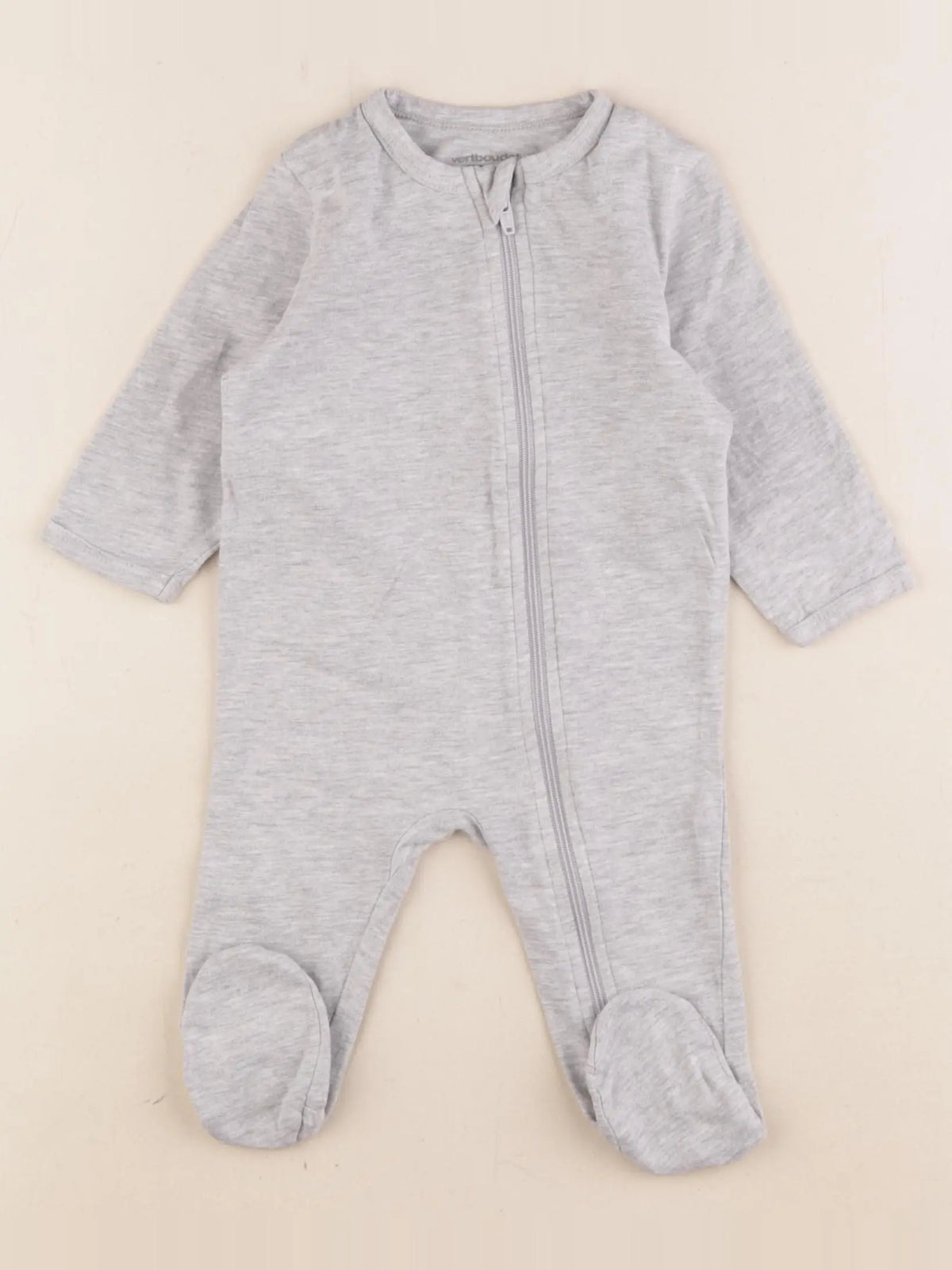 Vertbaudet - pyjama coton gris - 3 mois