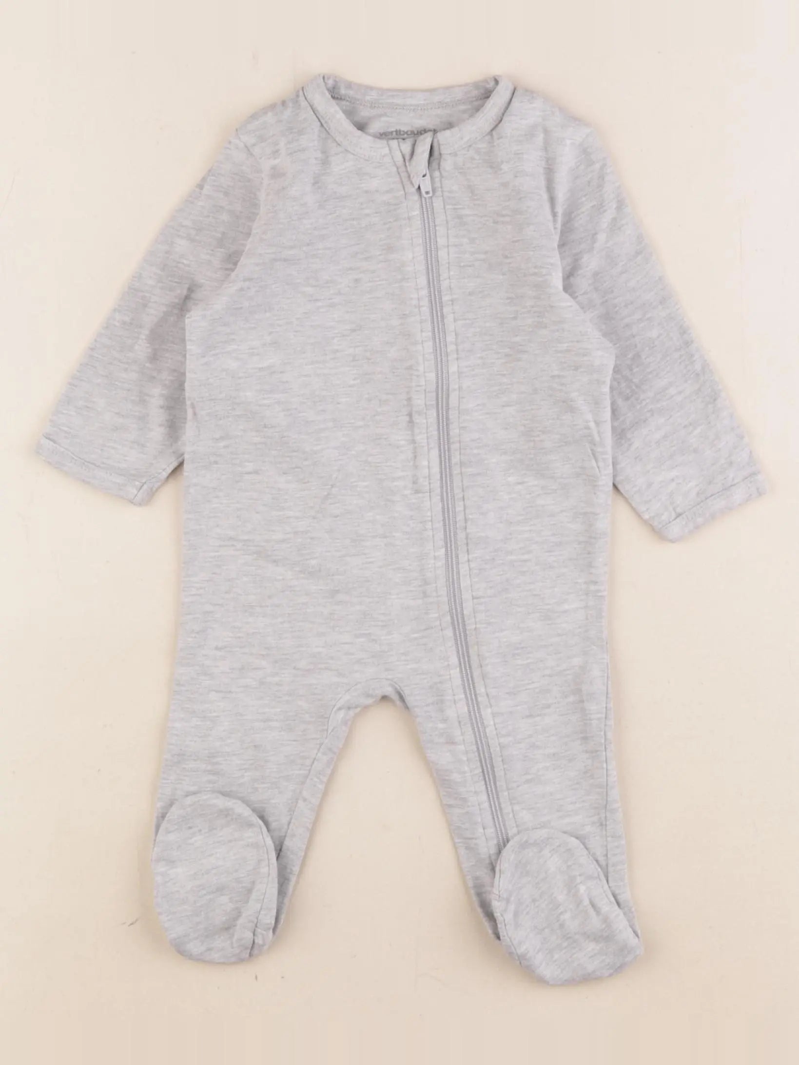 Vertbaudet - pyjama coton gris - 3 mois