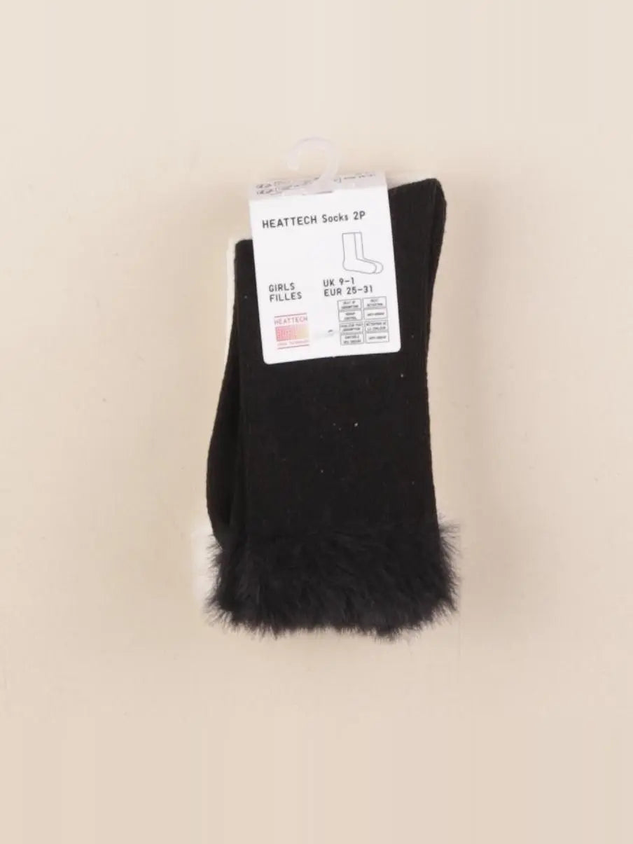 Uniqlo - lot de 2 chaussettes beige, noir - 4/6 ans