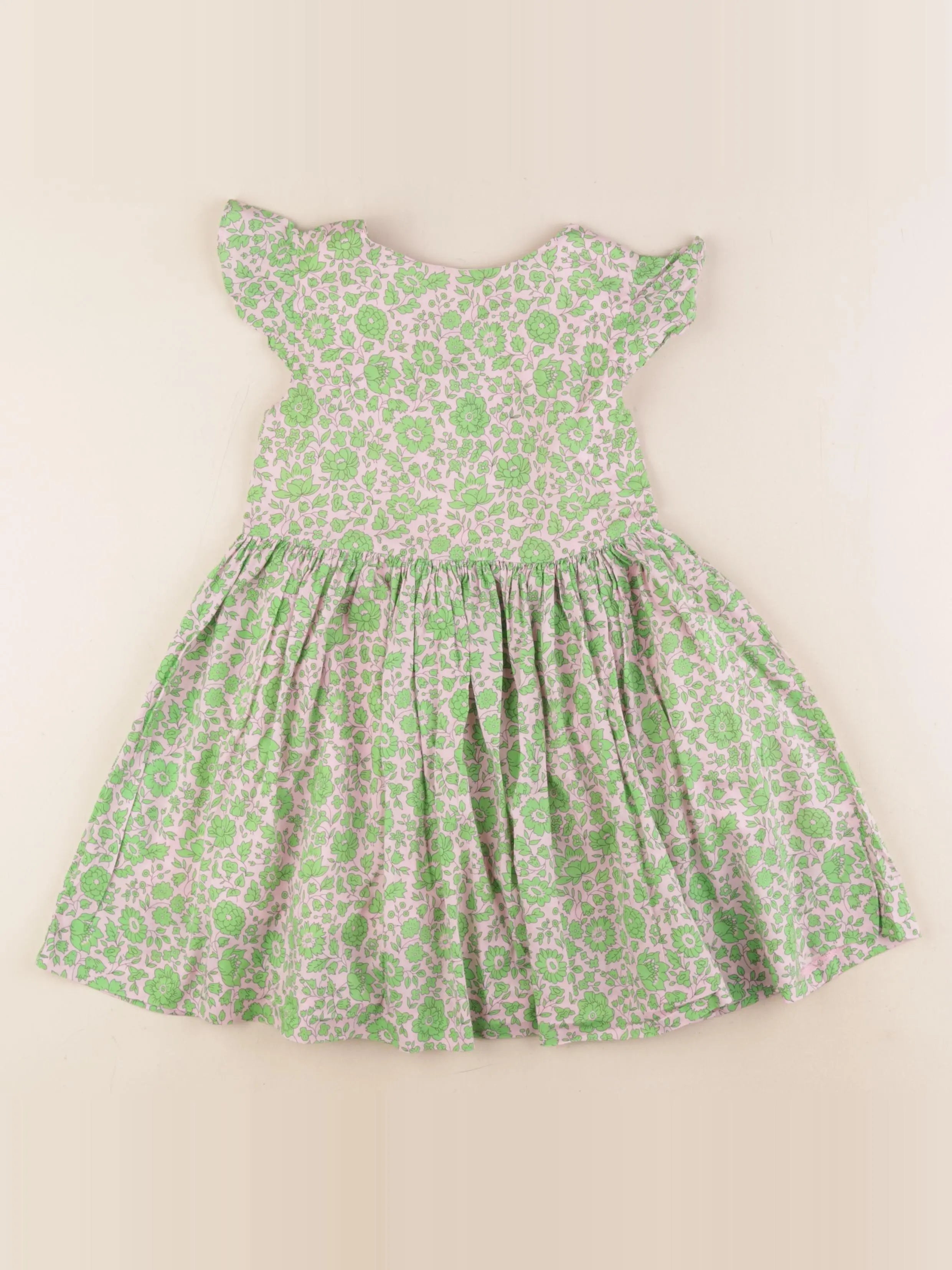 Jacadi - robe liberty rose, vert - 5 ans