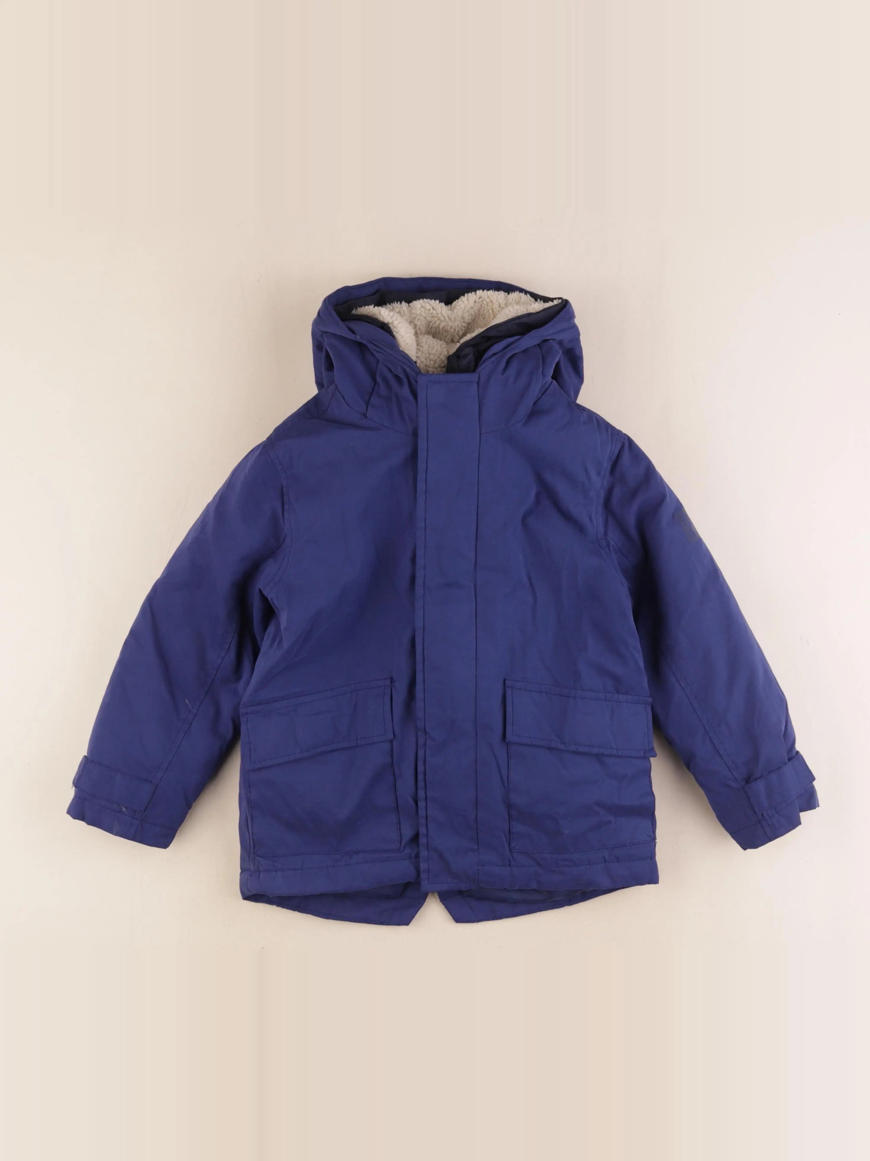 Vertbaudet - manteau doublure amovible bleu - 4 ans