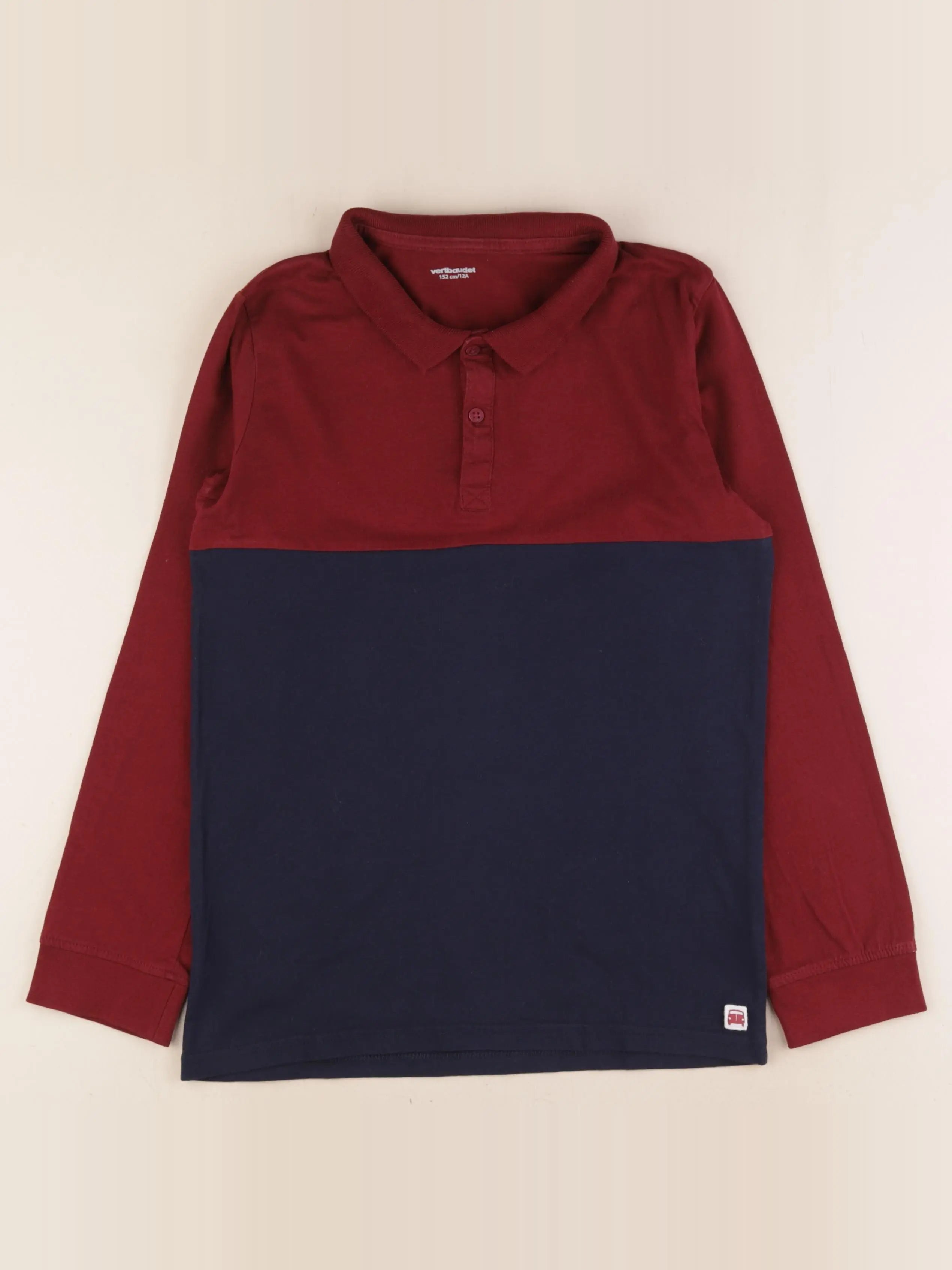 Vertbaudet - polo bleu, rouge - 12 ans