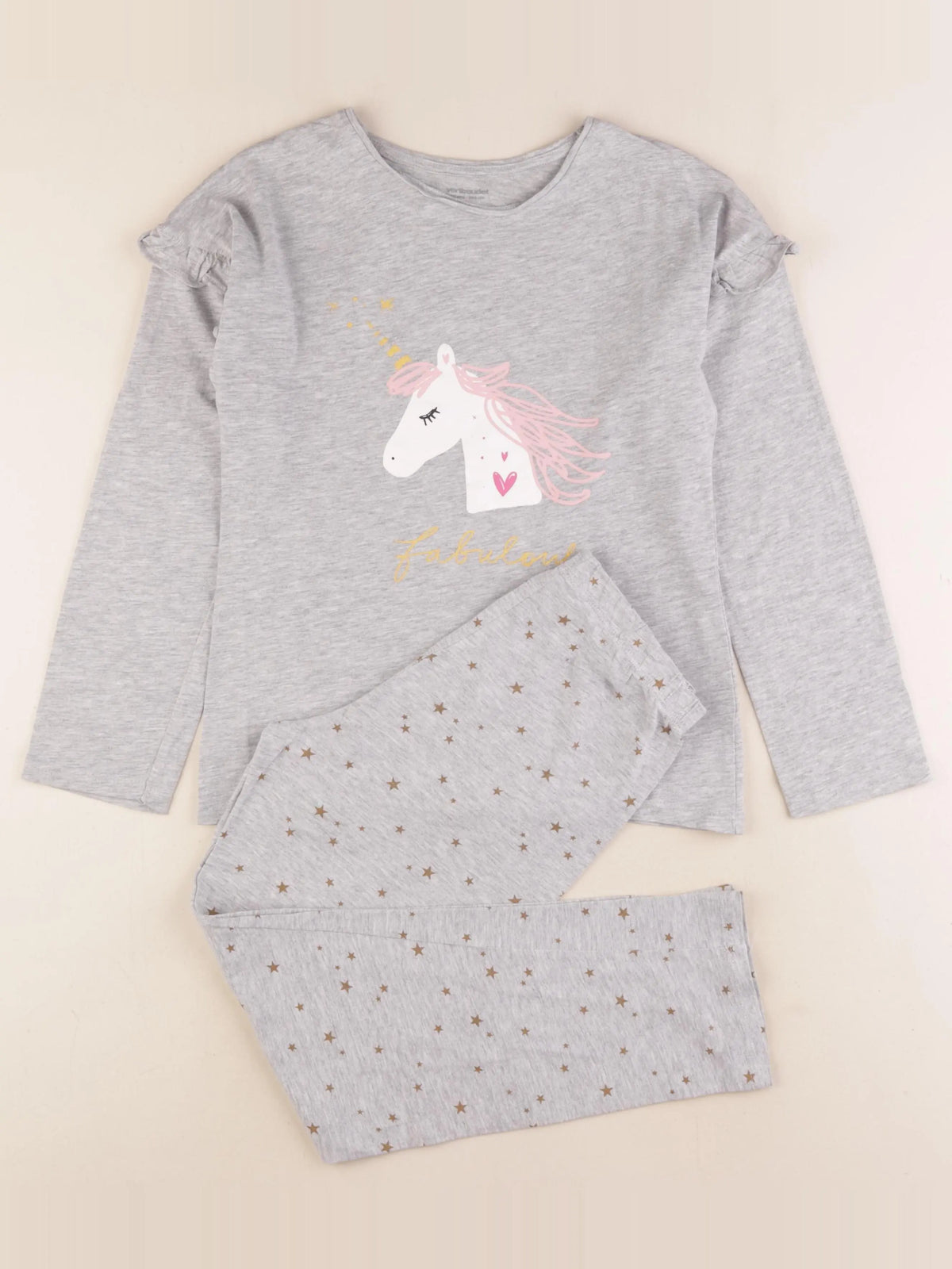 Vertbaudet - pyjama coton gris - 10 ans