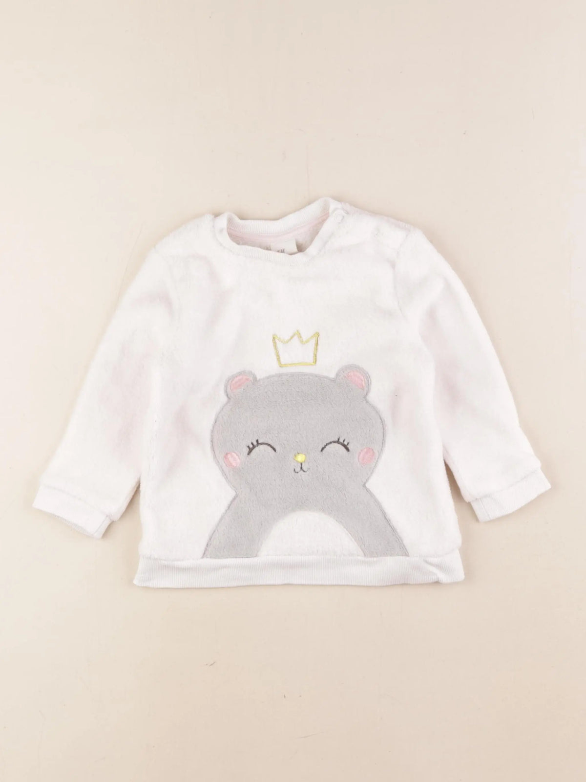 H&M - sweat beige - 9/12 mois