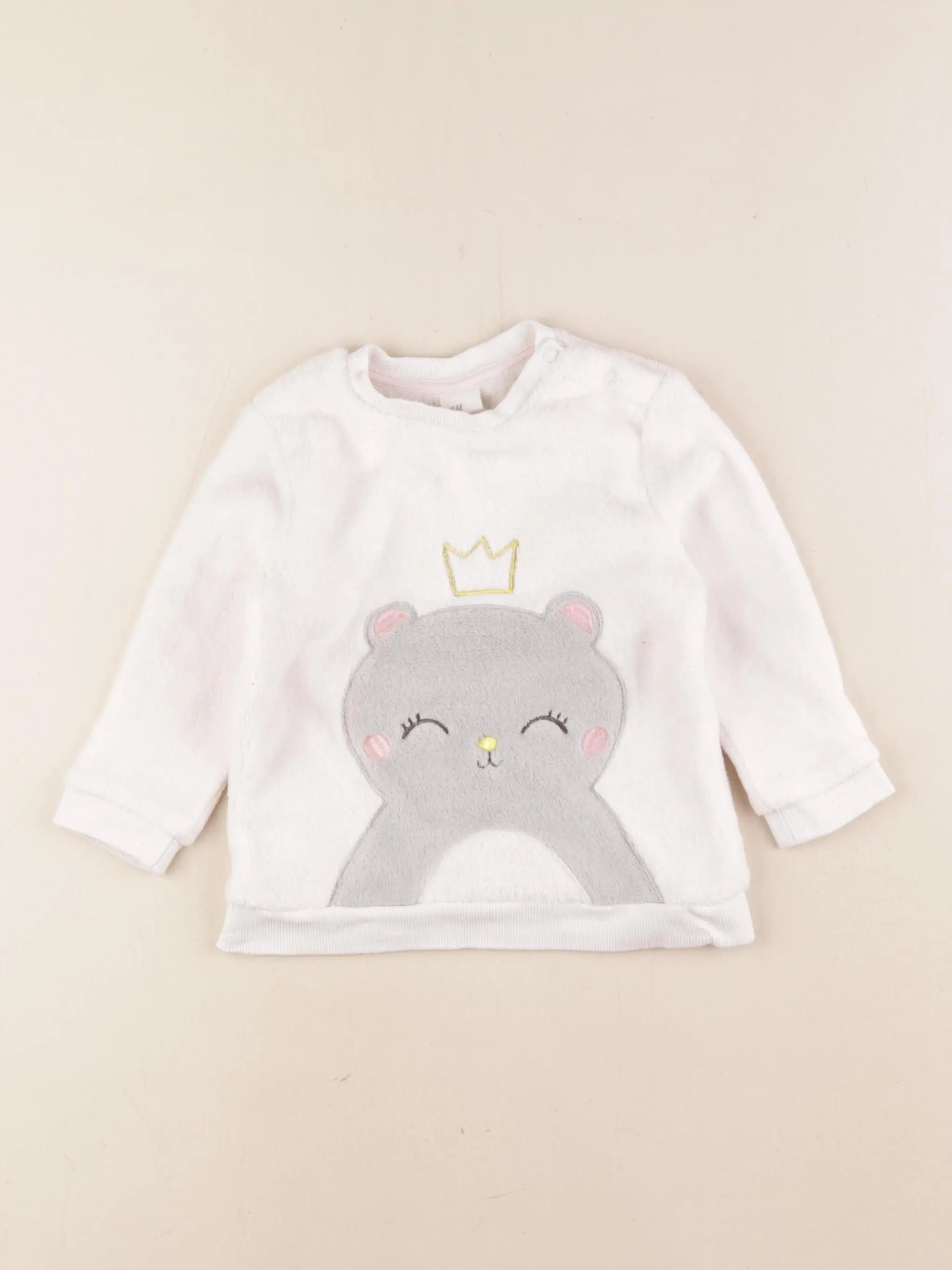 H&M - sweat beige - 9/12 mois