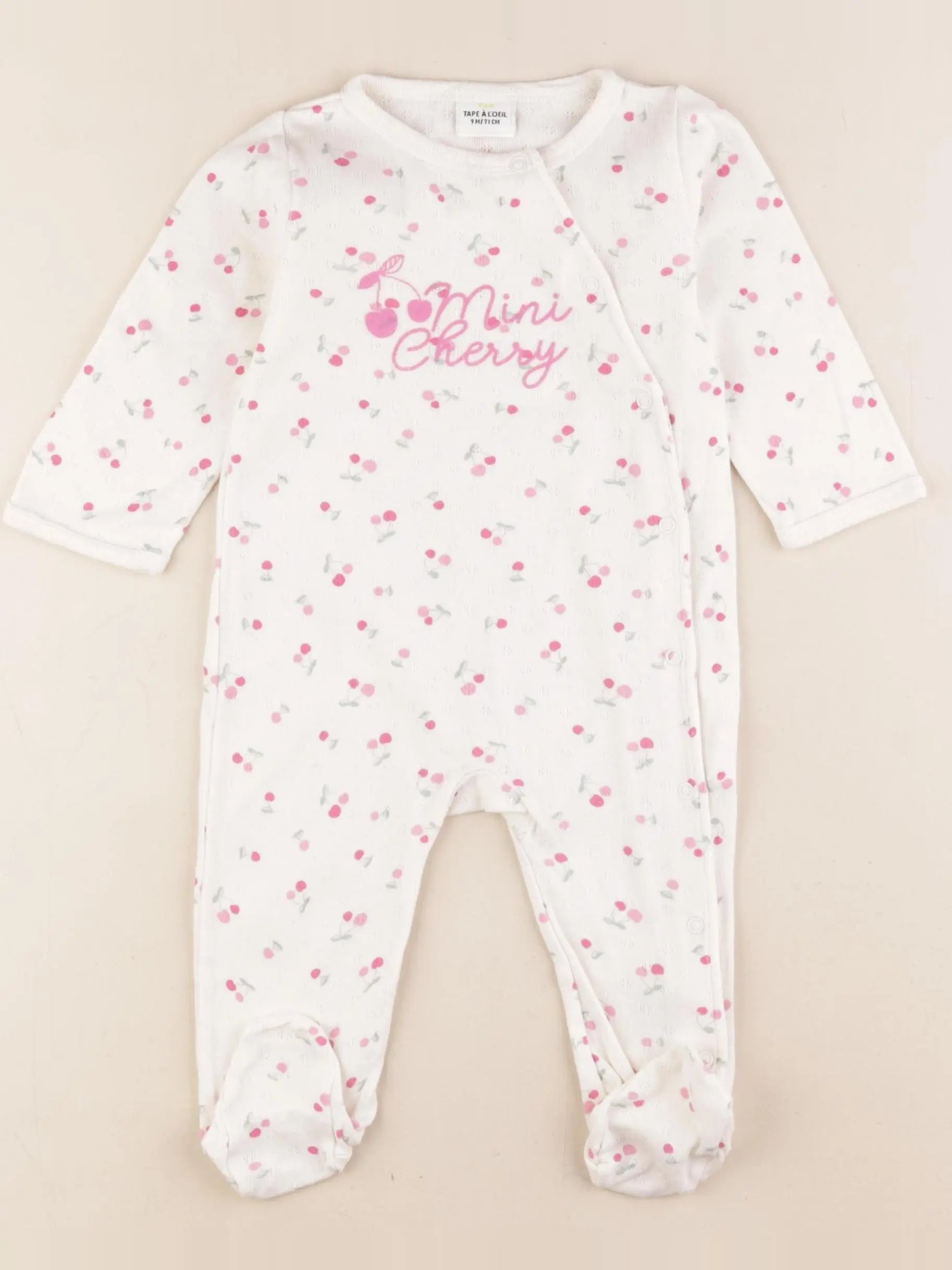 Tape à l'oeil - pyjama coton beige, rose - 9 mois