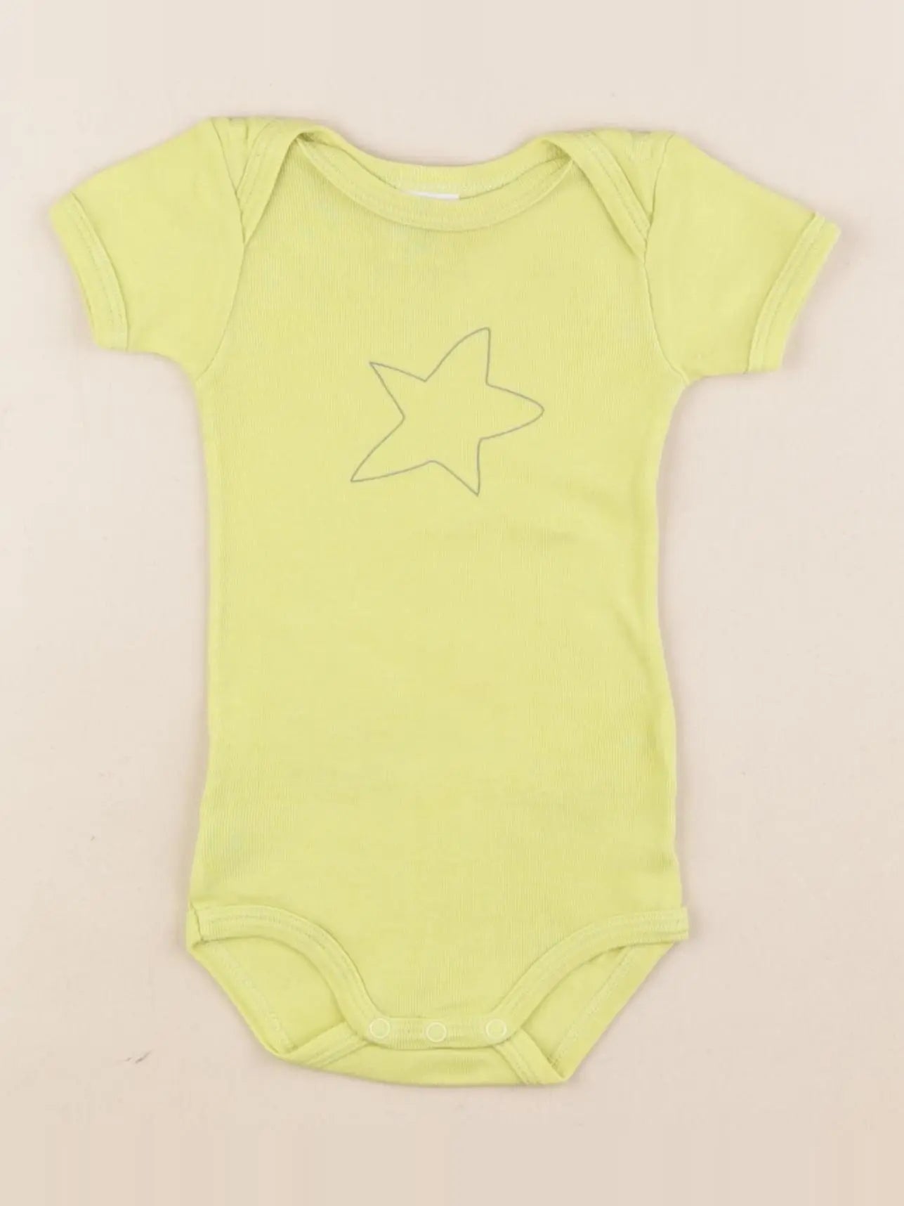 Petit Bateau - body vert fluo - 3 mois