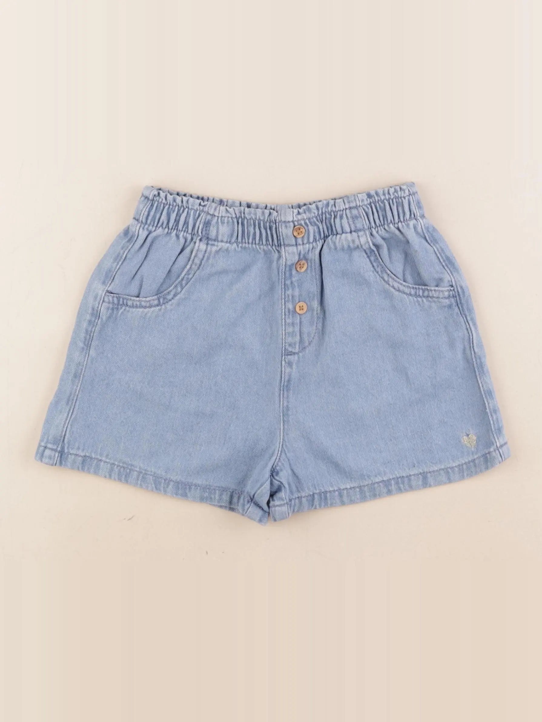 Vertbaudet - short bleu, or - 6 ans