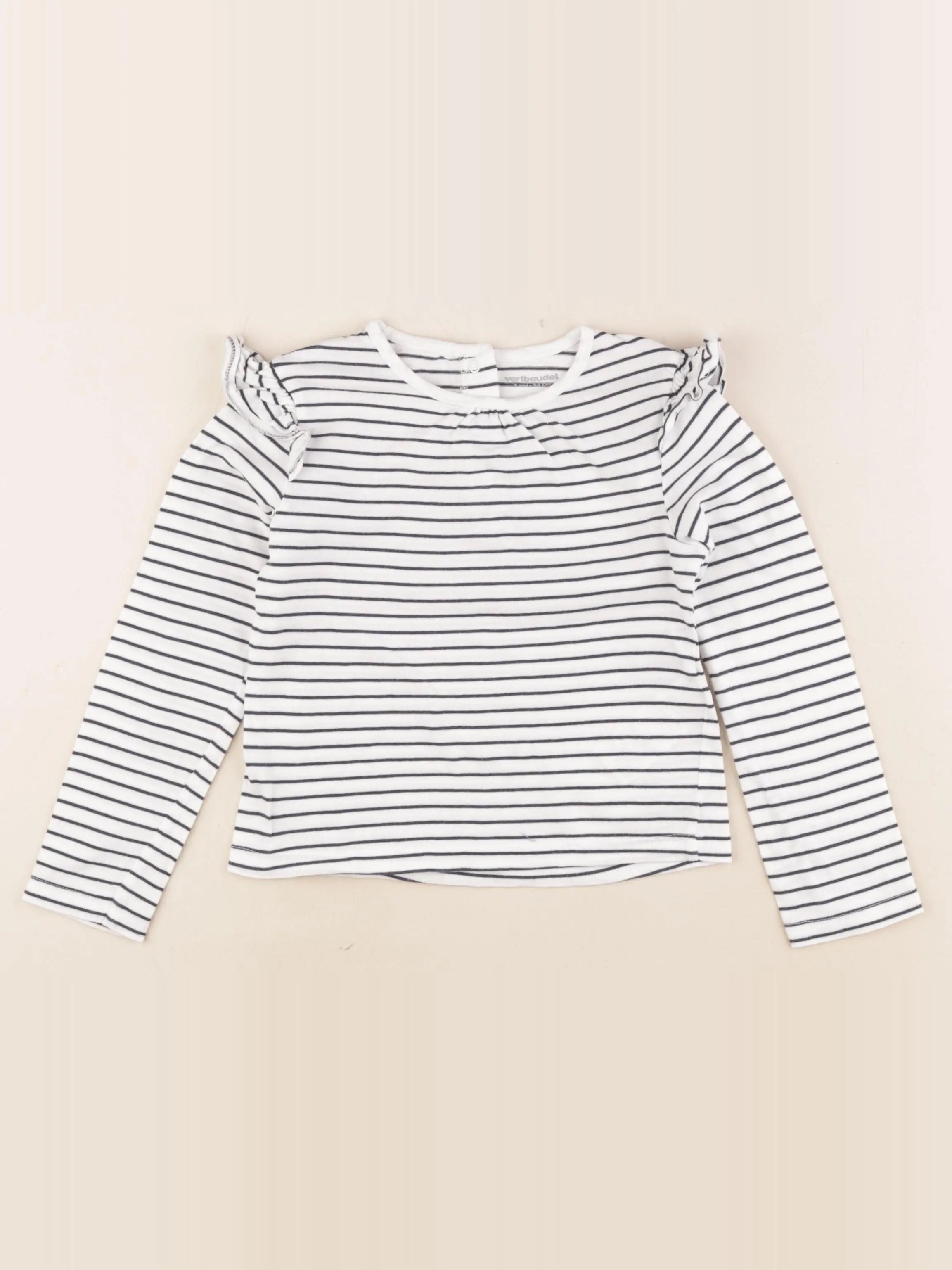 Vertbaudet - tee-shirt blanc, bleu - 3 ans