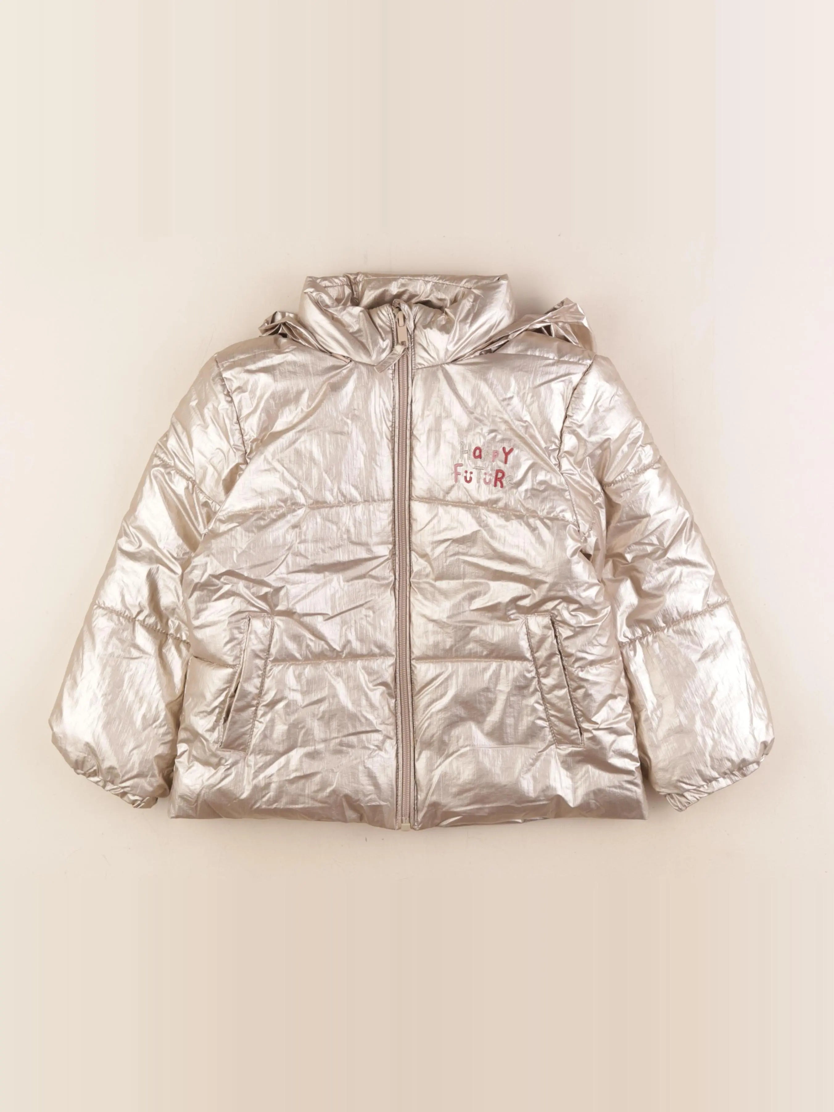 Vertbaudet - doudoune or, beige - 6 ans
