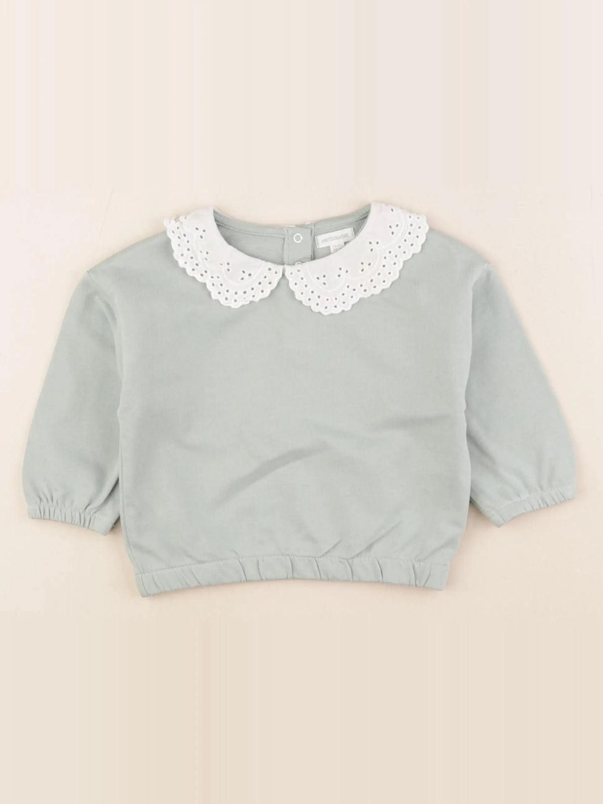 Vertbaudet - sweat vert - 1 an