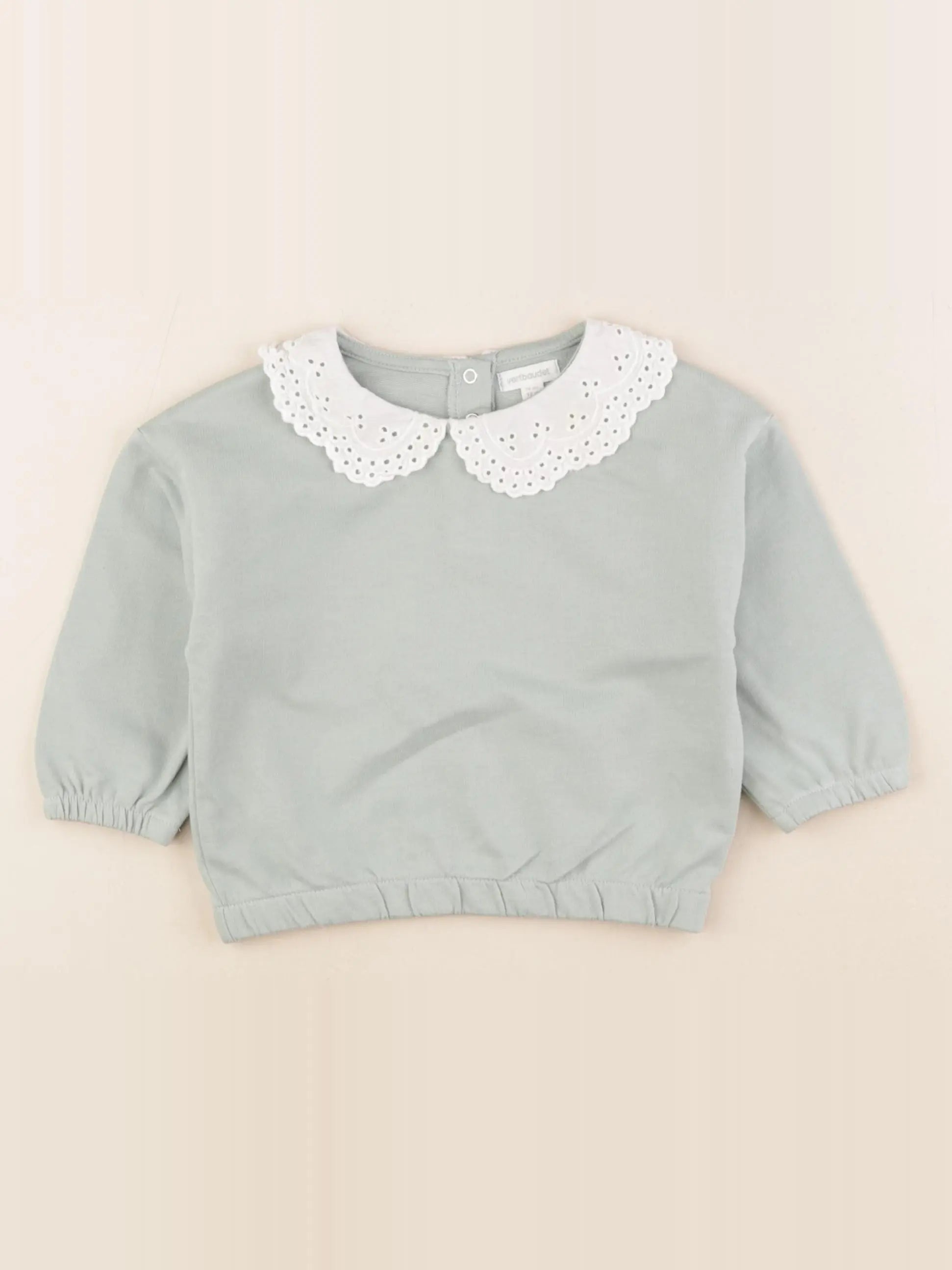 Vertbaudet - sweat vert - 1 an