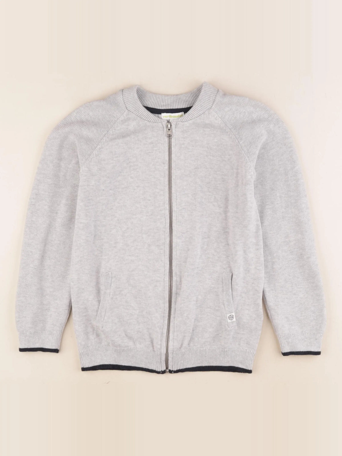 Vertbaudet - gilet gris - 8 ans