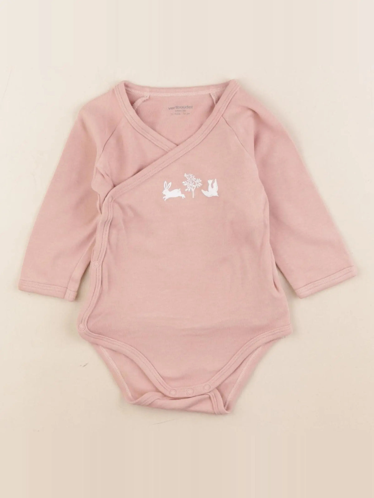 Vertbaudet - body rose - 12 mois