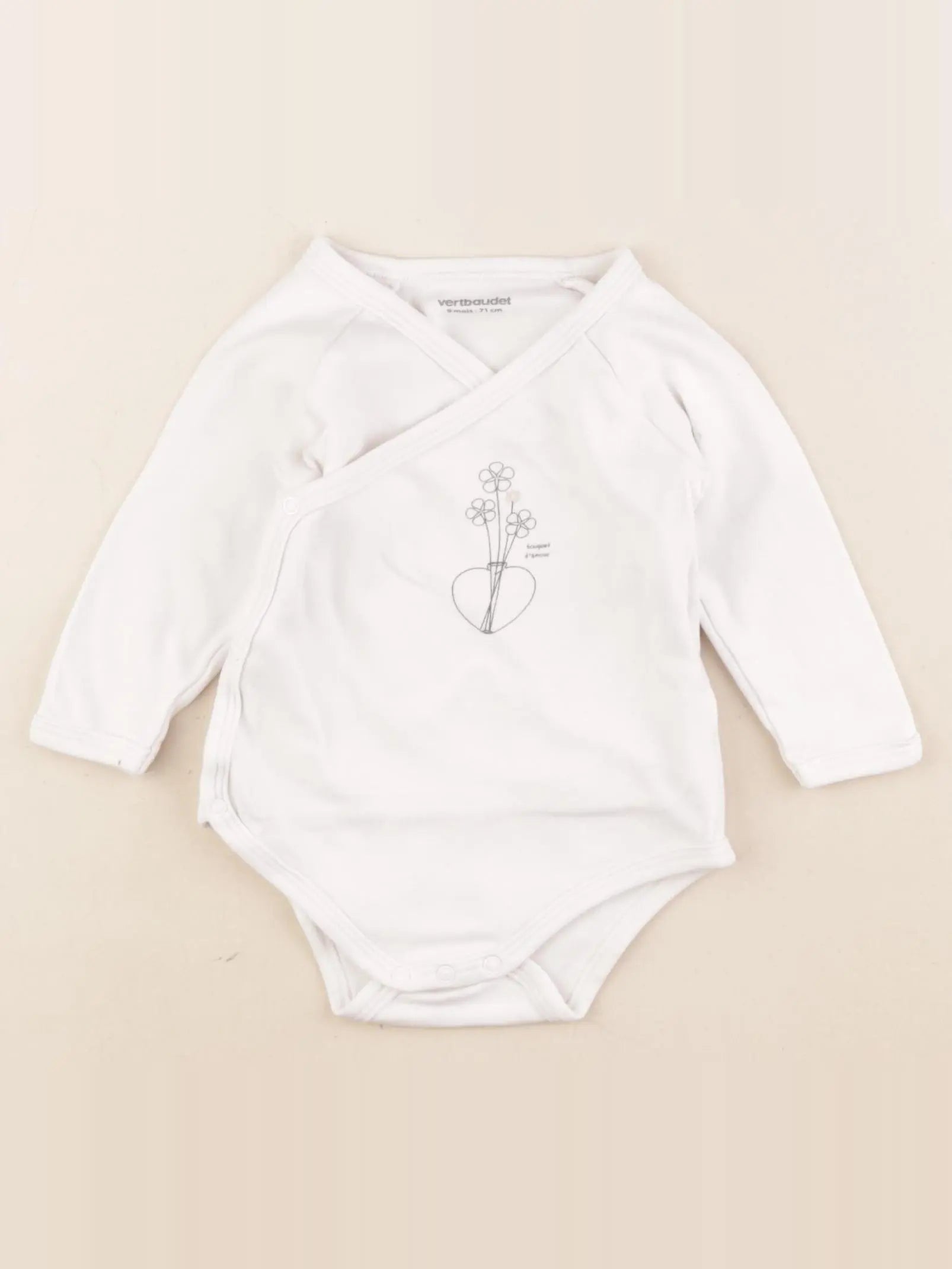 Vertbaudet - body blanc - 9 mois