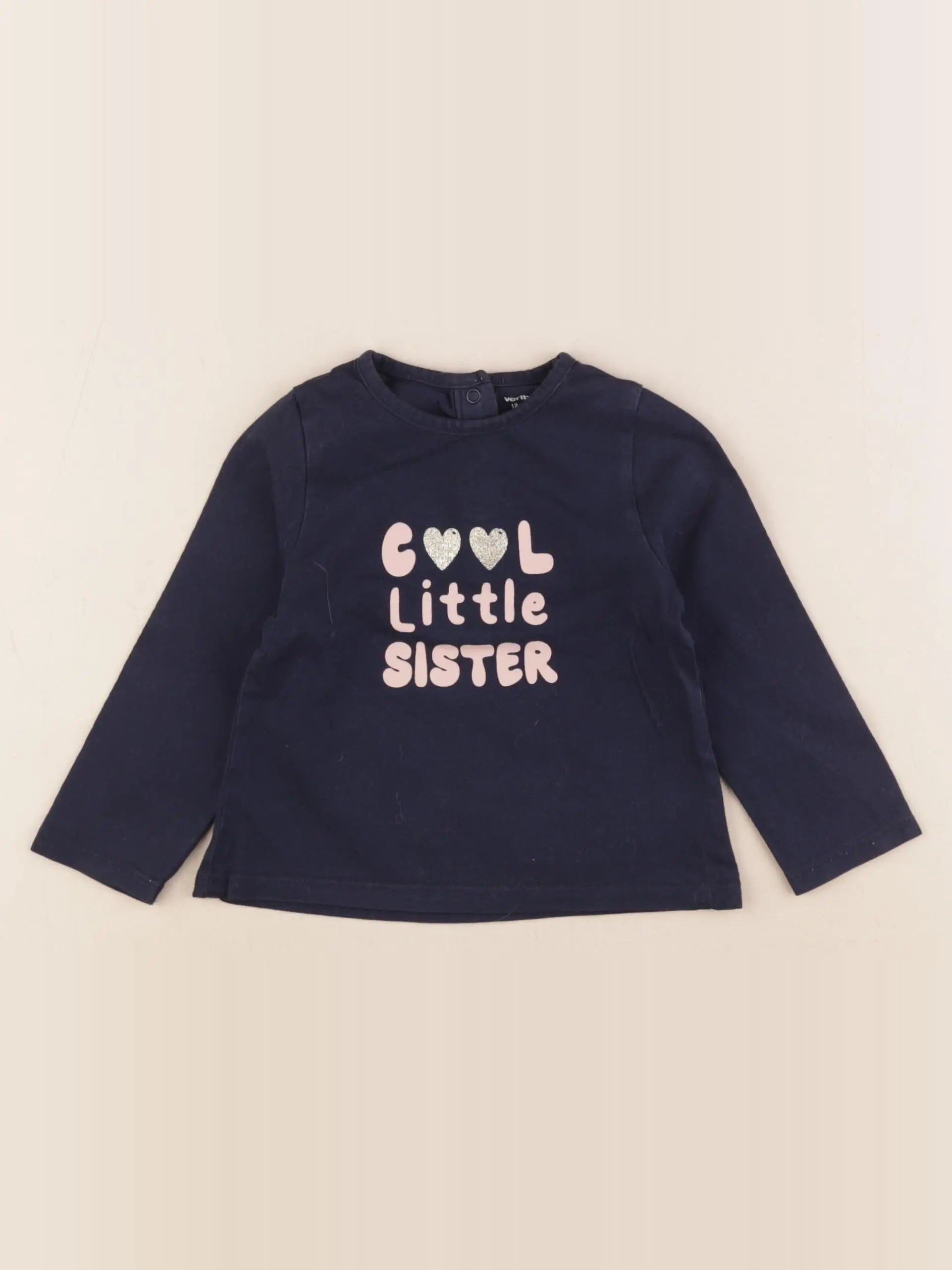 Vertbaudet - tee-shirt bleu - 12 mois