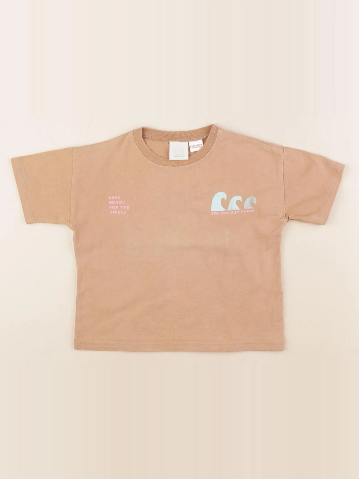 Zara - tee-shirt imprimé au dos marron - 3 ans