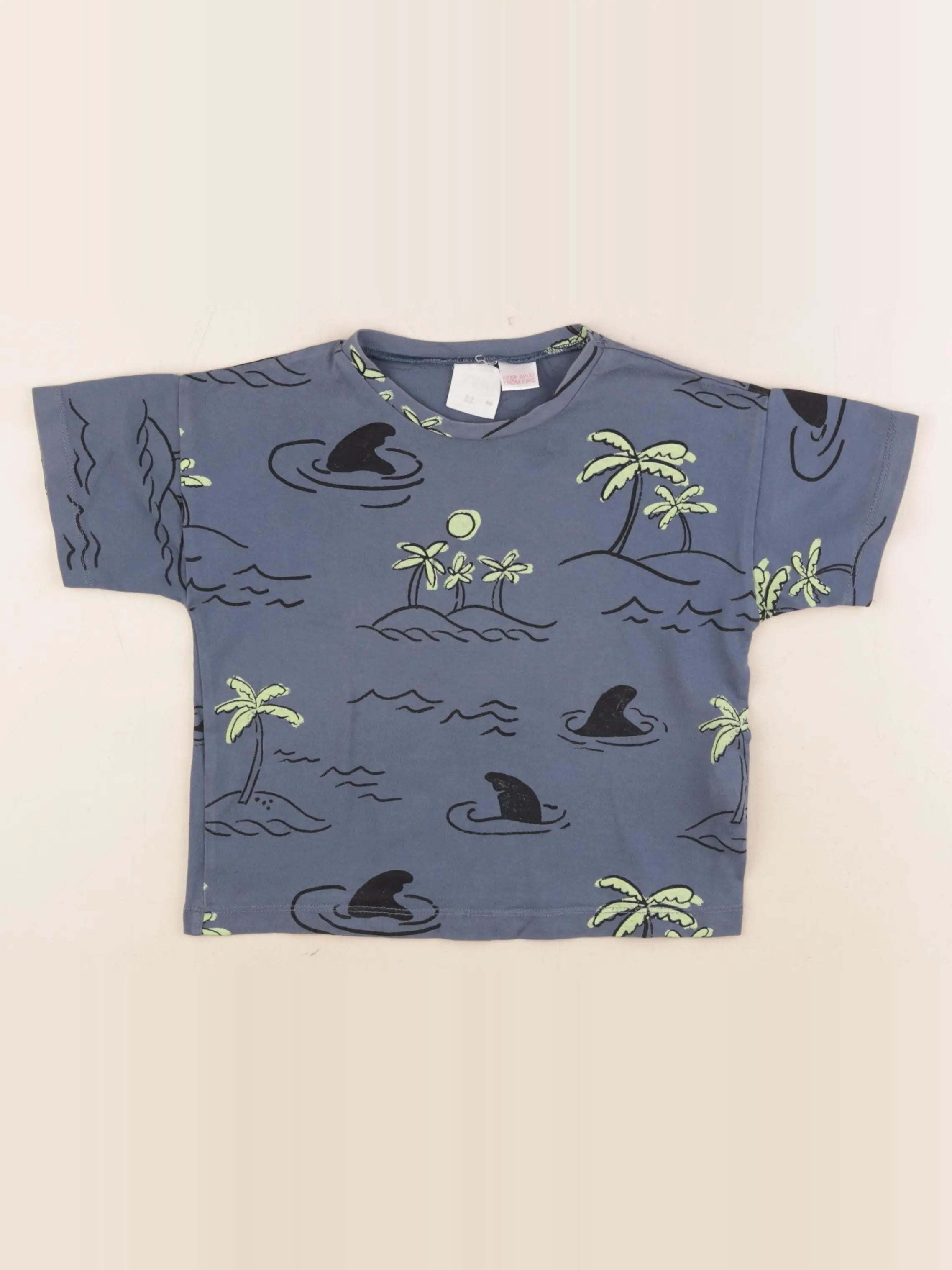 Zara - tee-shirt bleu - 2/3 ans