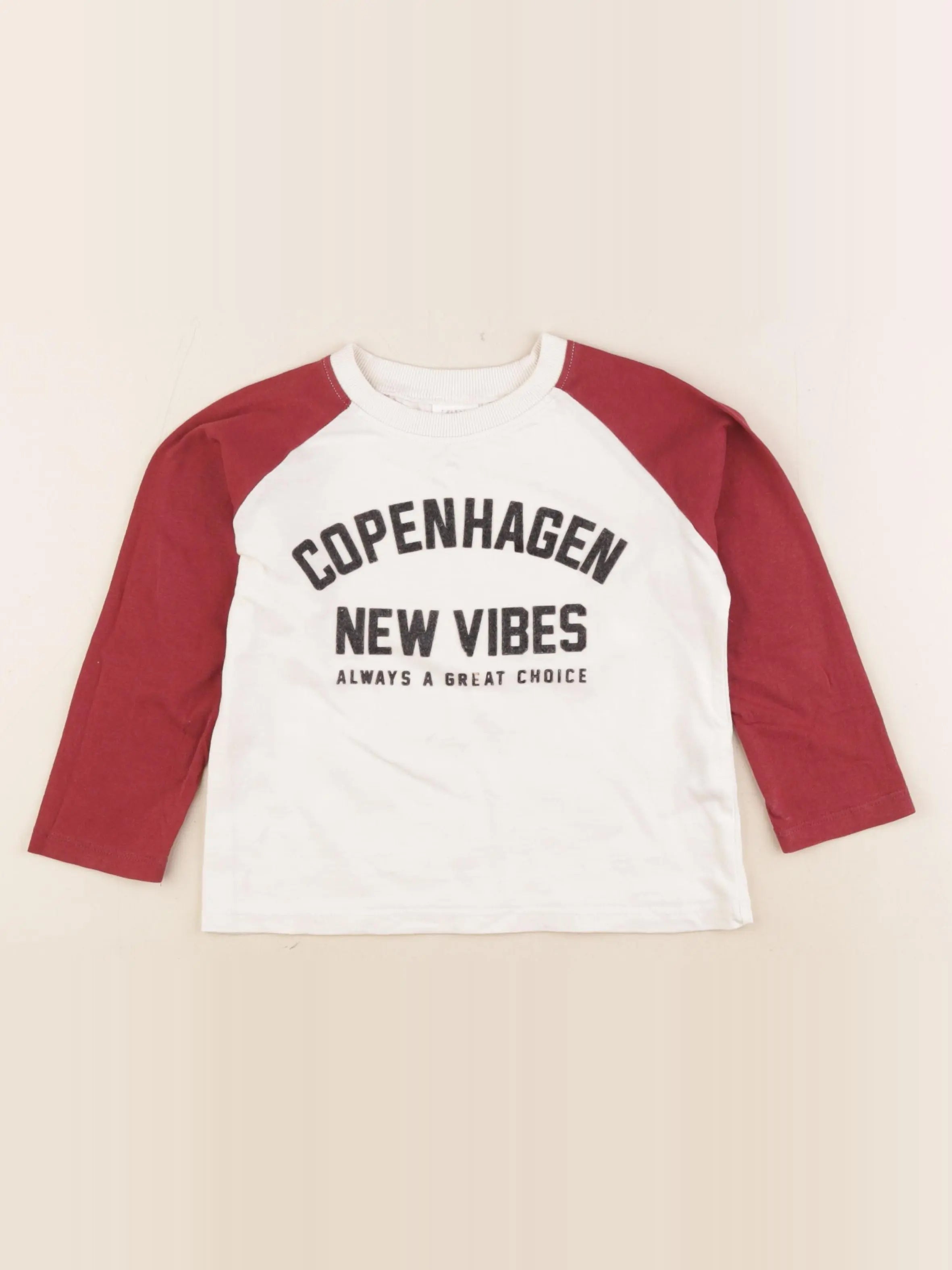 Zara - tee-shirt blanc, rouge - 2/3 ans