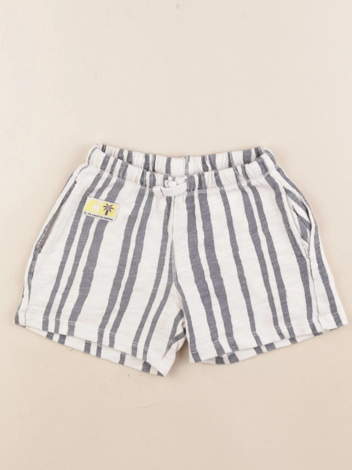 Zara - short bleu, blanc - 18/24 mois