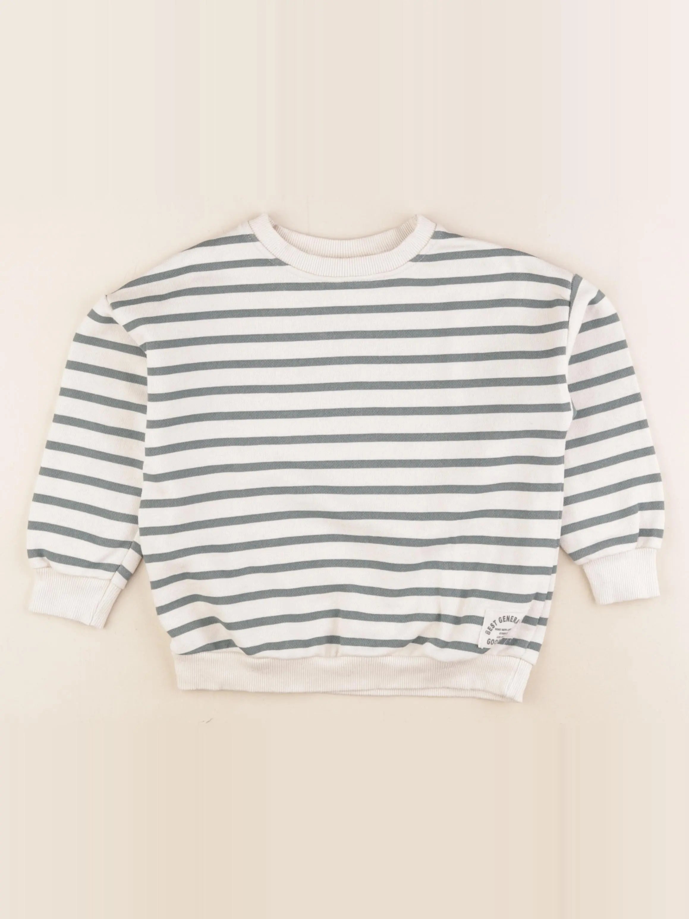 Zara - sweat blanc, vert - 2/3 ans