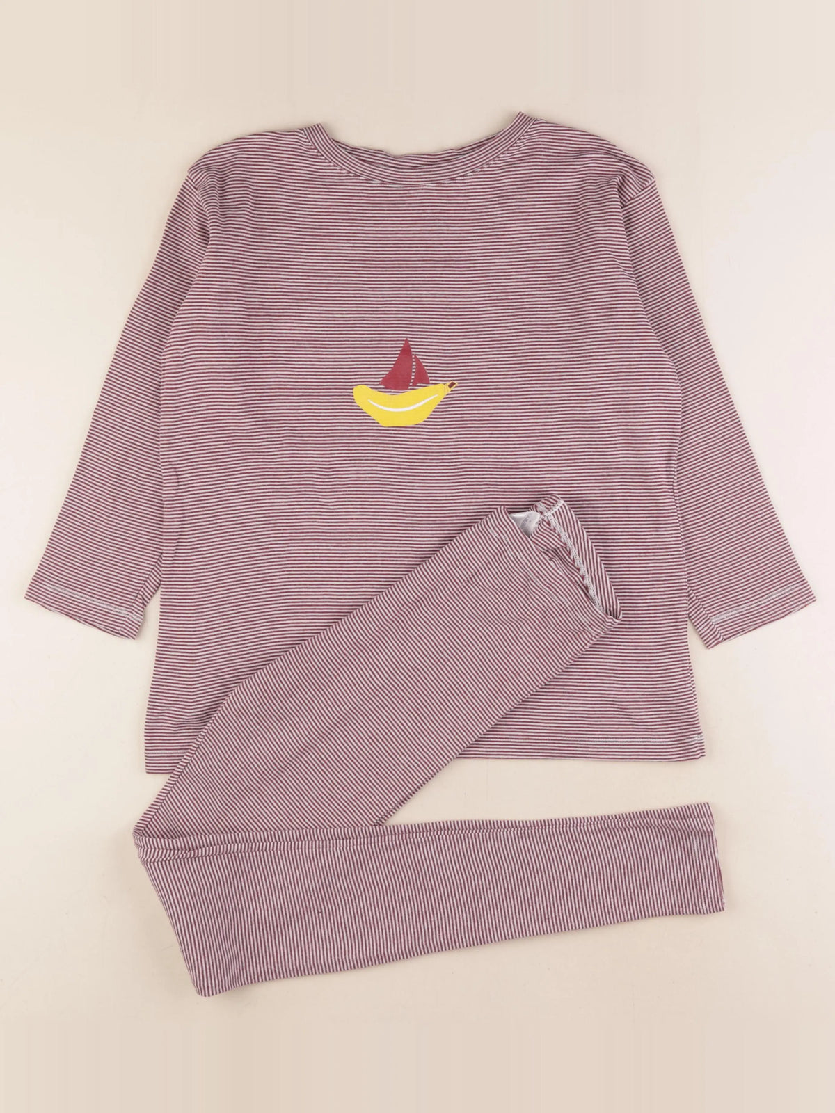 Petit Bateau - pyjama coton rouge - 14 ans