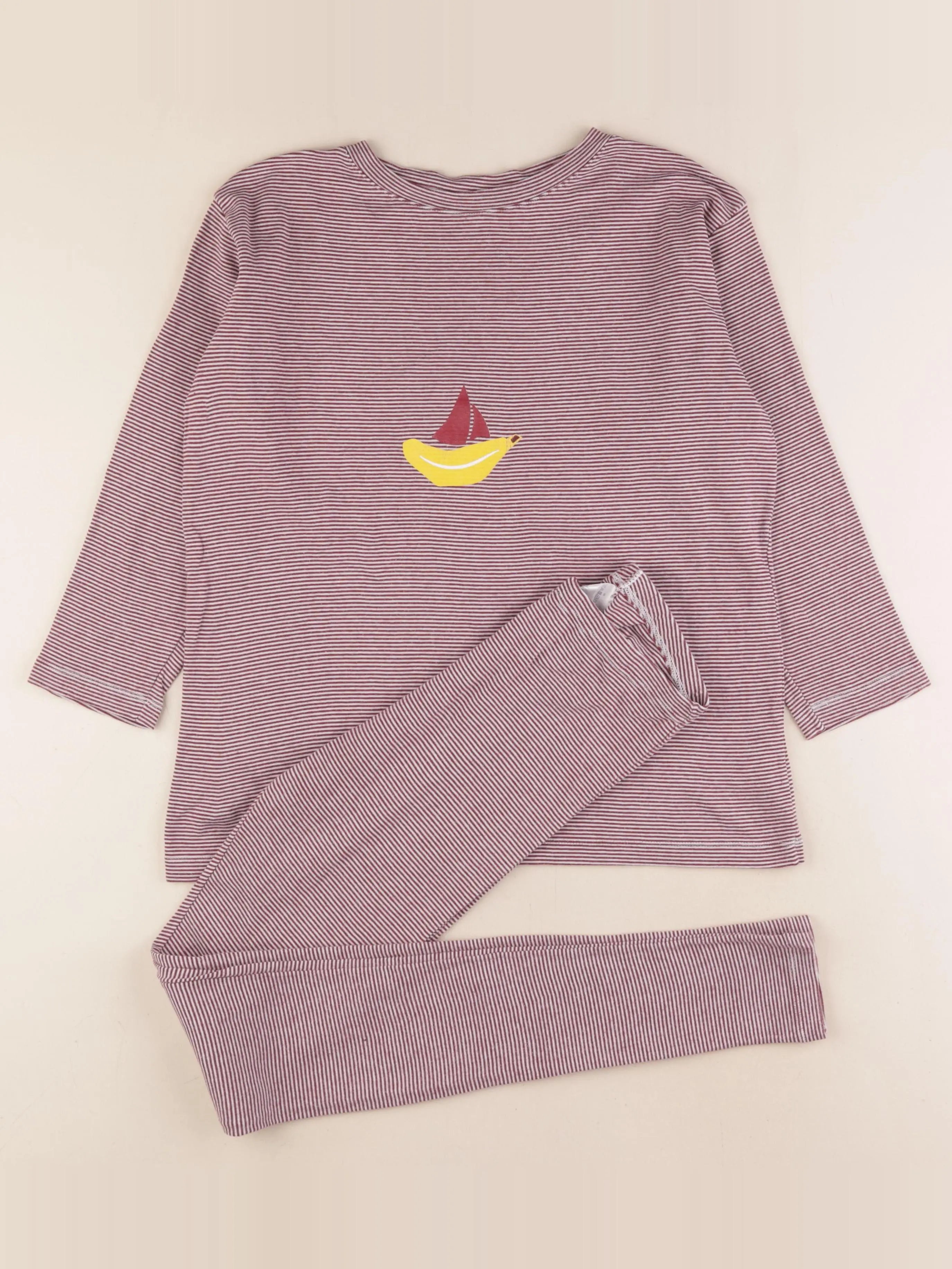 Petit Bateau - pyjama coton rouge - 14 ans